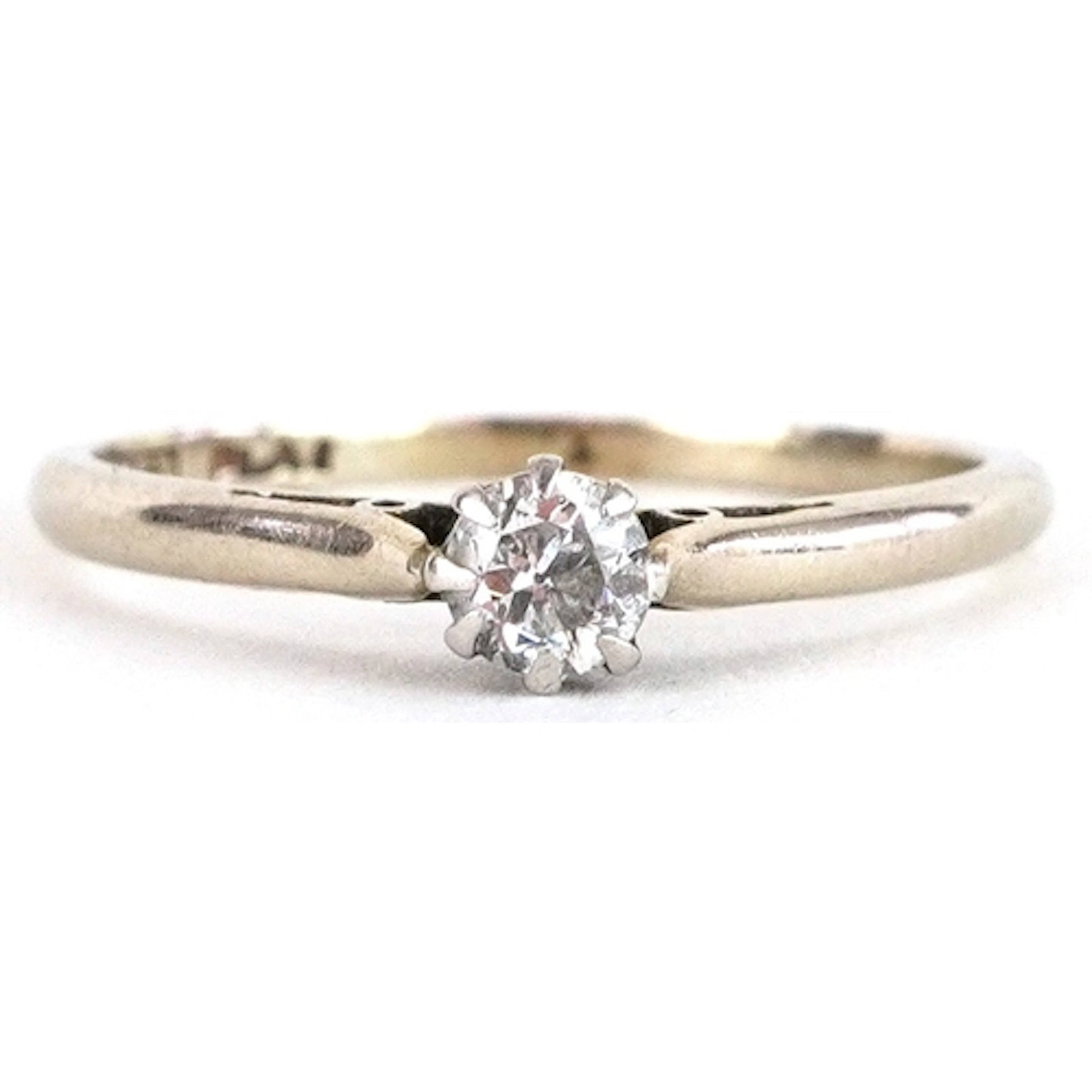 18ct white gold diamond solitaire ring, size I, 1.4g.