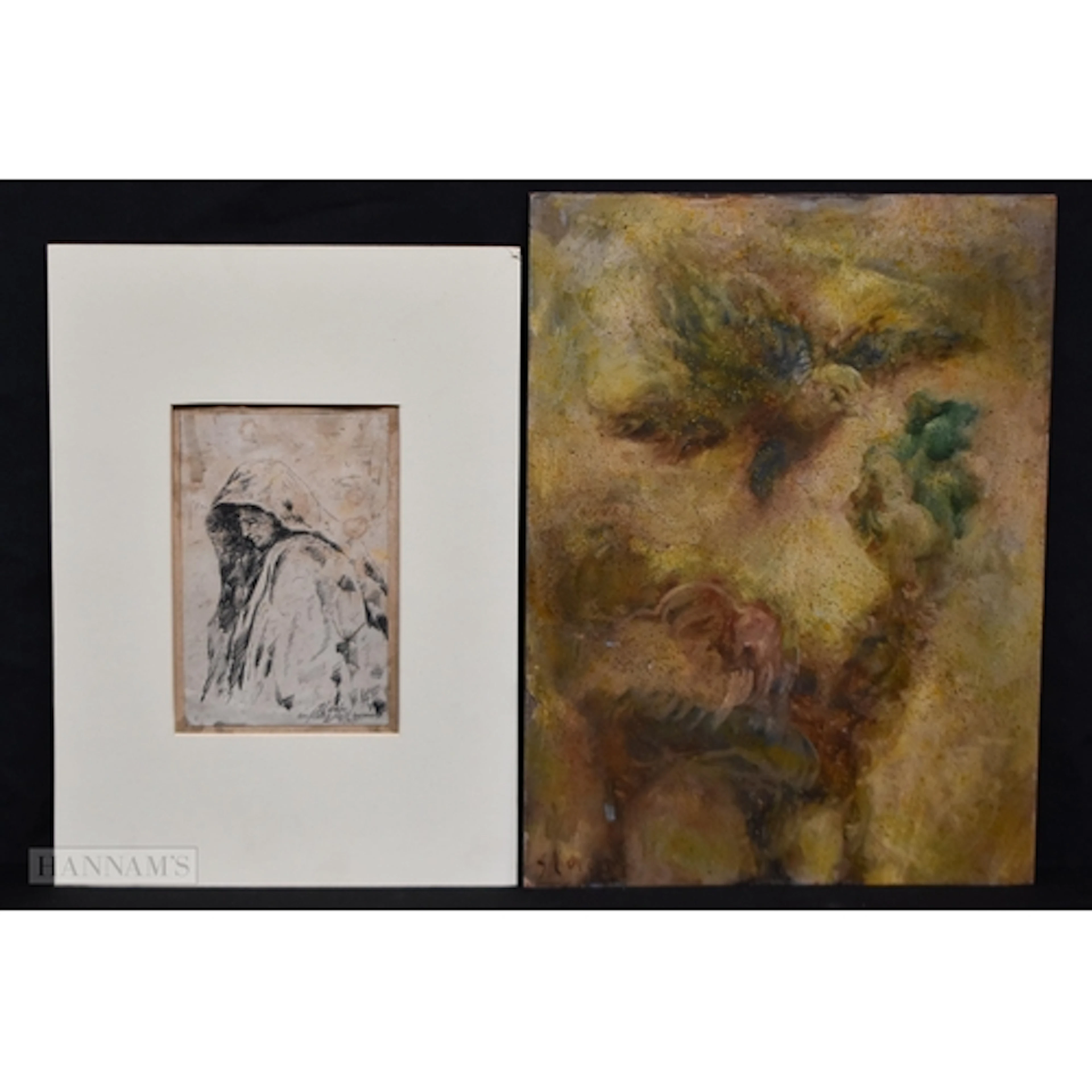 An unframed oil on board impressionist study of a bird signe...