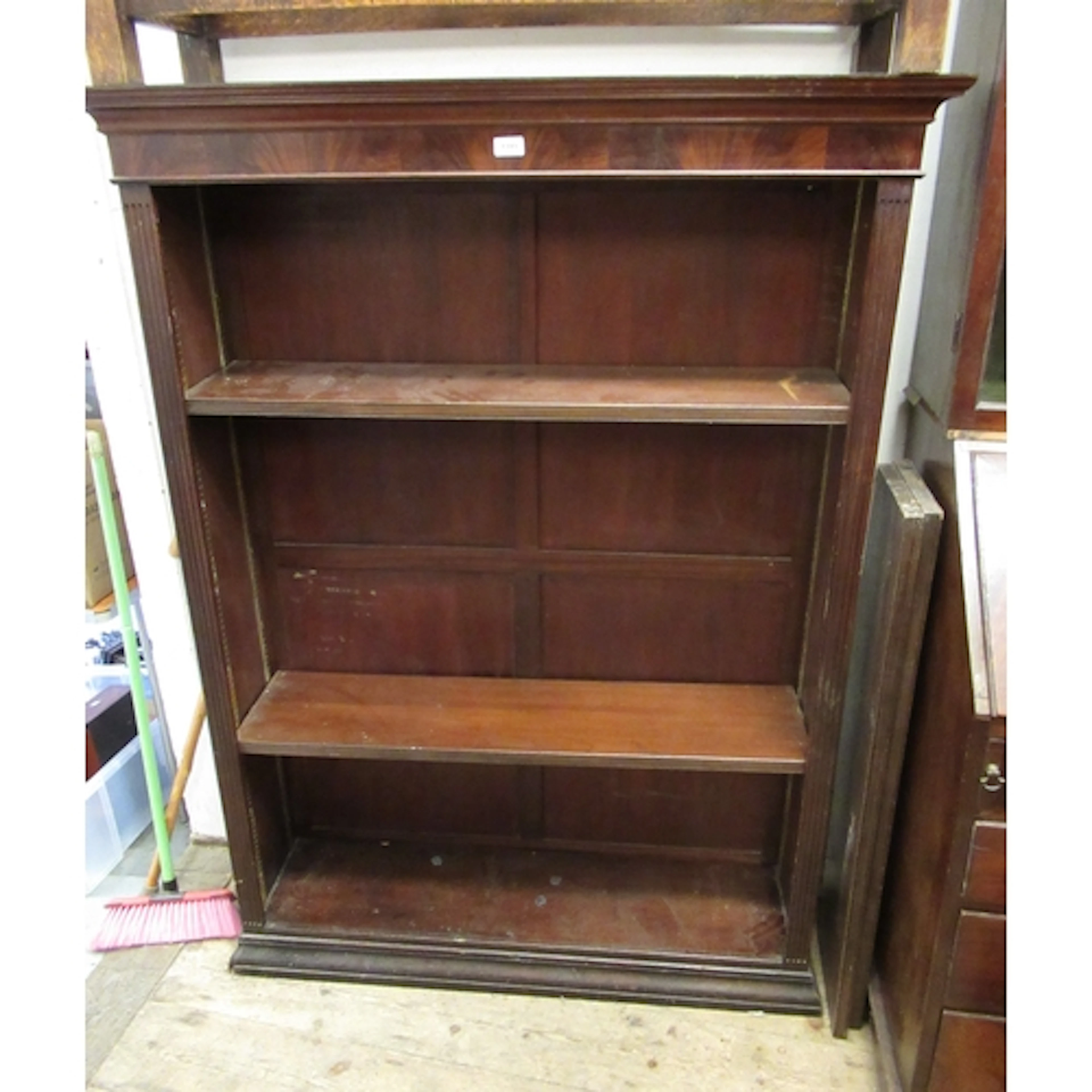 20th Century mahogany open bookcase, having four adjustable ...