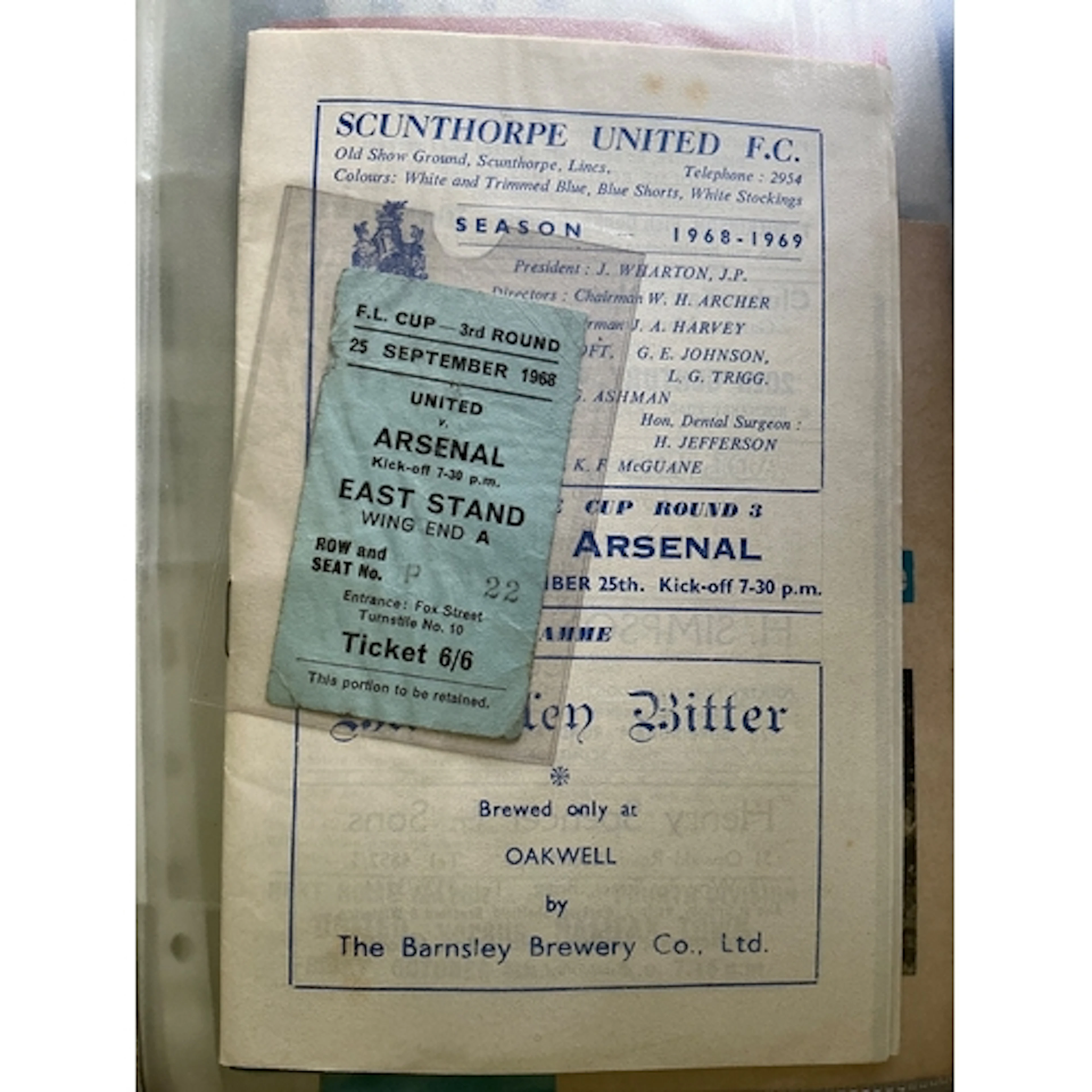 Arsenal League Cup Away Football Programme Collection: Two b...