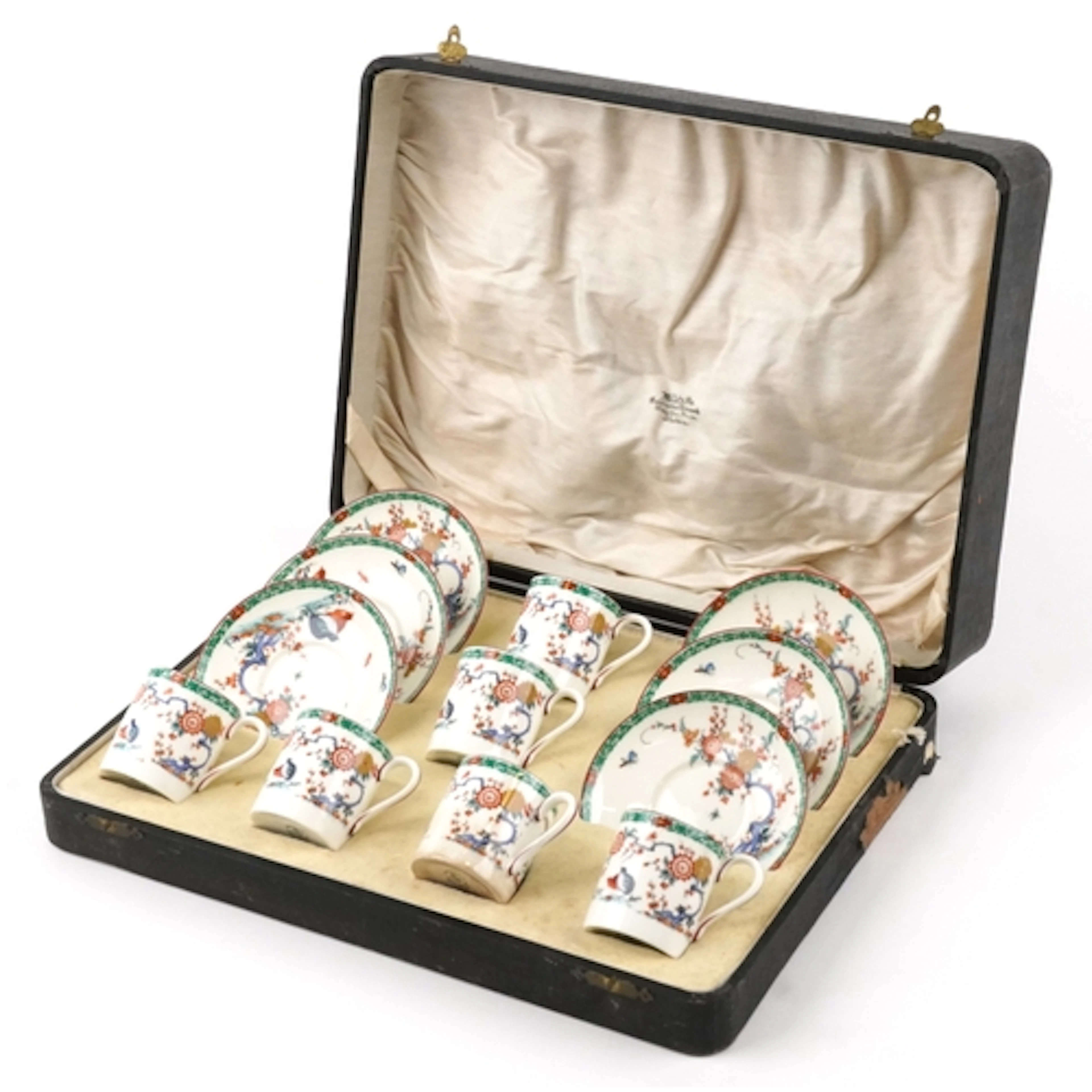 Reproduction of early Worcester Old Bow - set of six coffee ...