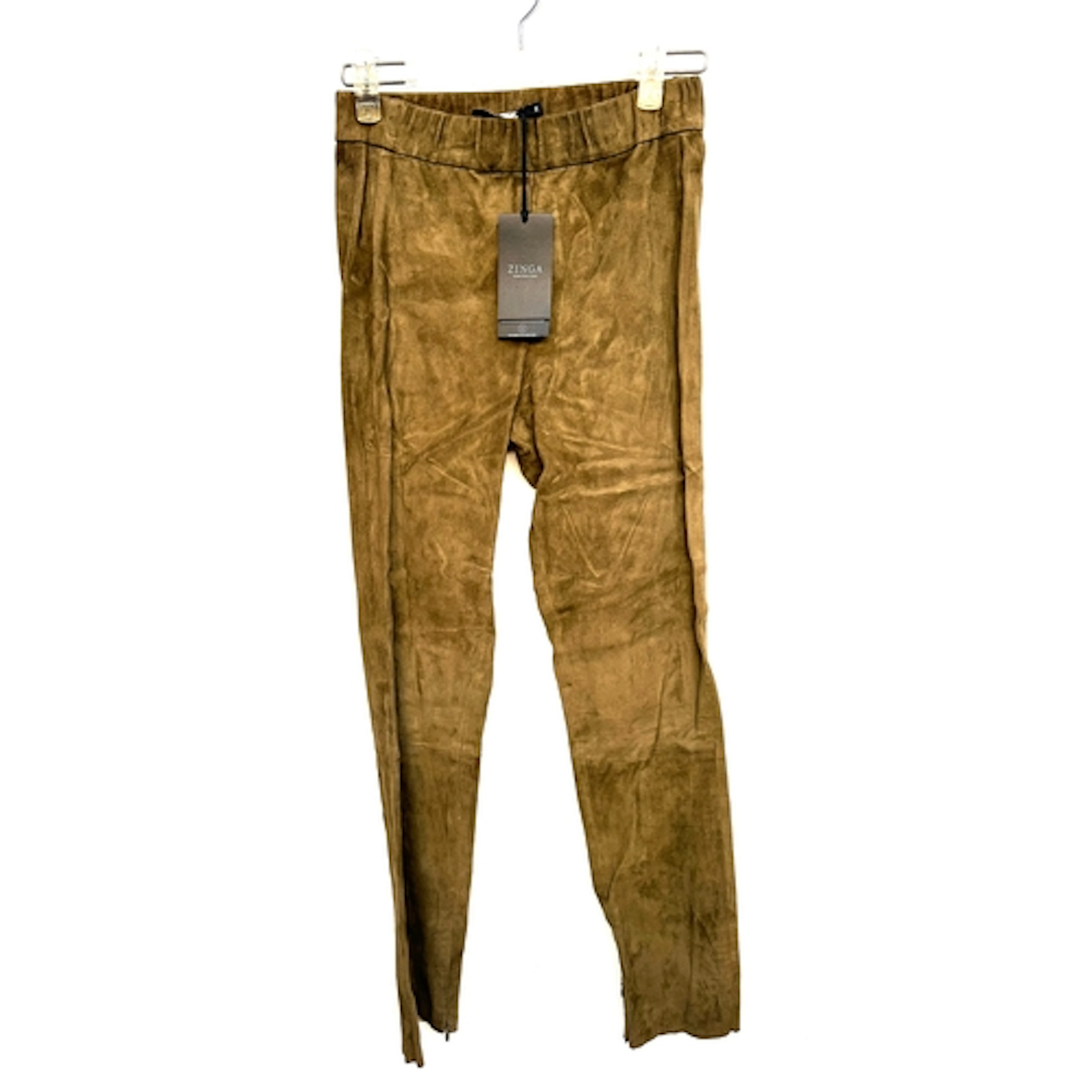 Andrew Majtenyi, NWT, ZINGA lia green stretch suede trouser...