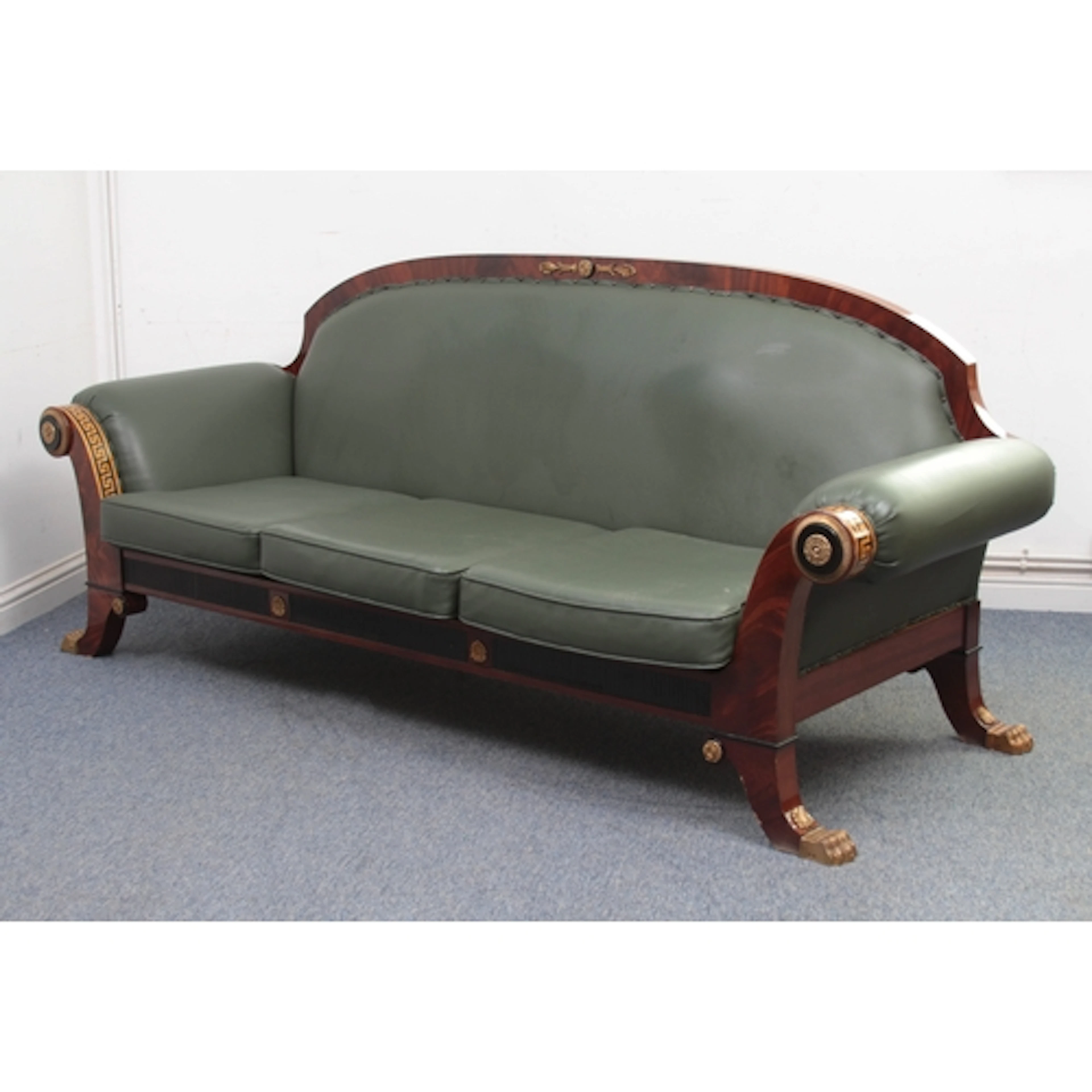 A suite of Empire style mahogany, marquetry and gilt metal s...
