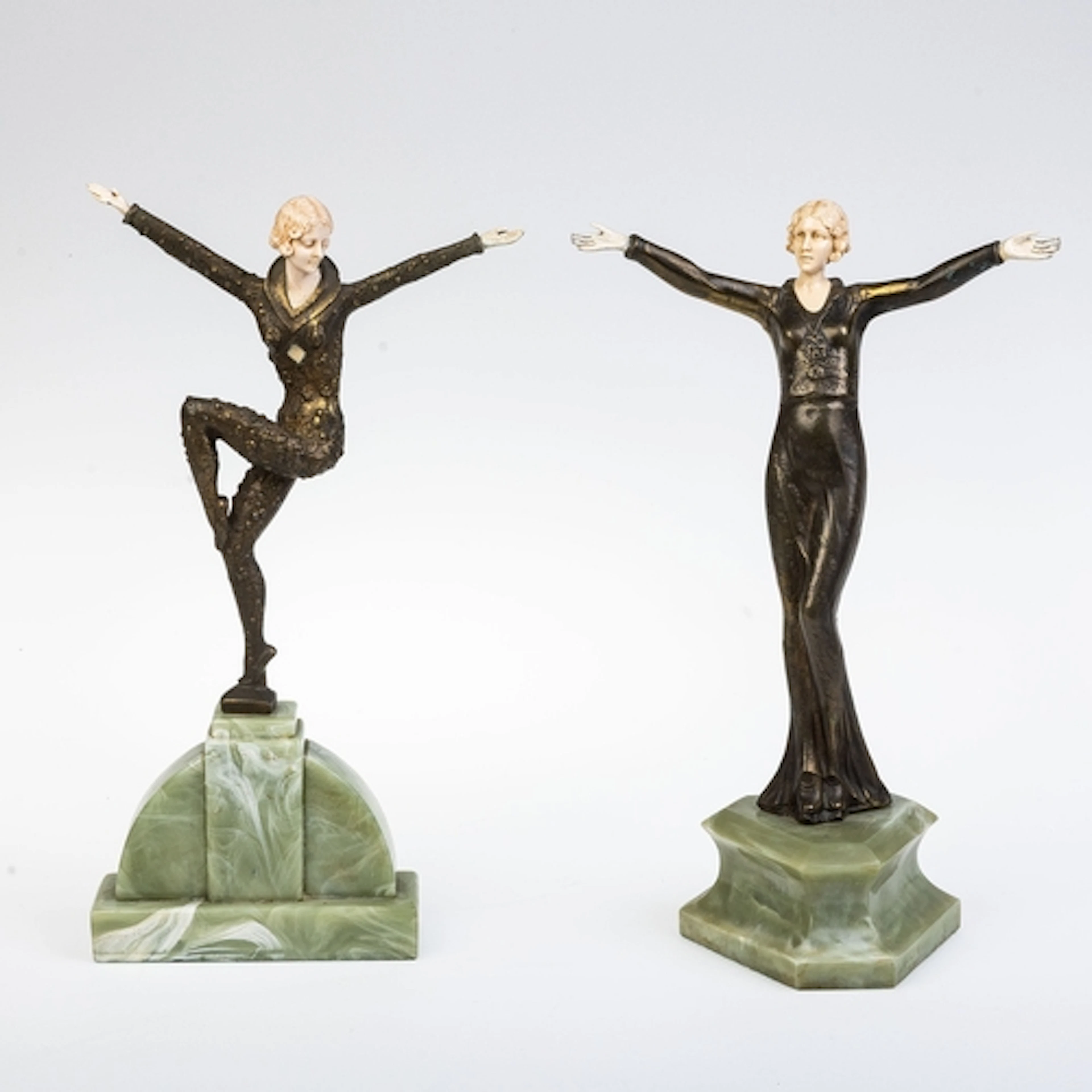 After Demétre Chiparus (Romanian, 1886-1947), Pair of Art De...