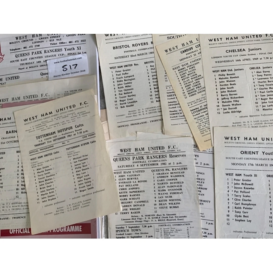 West Ham Home Reserve + Youth Football Programmes: 18 of the...