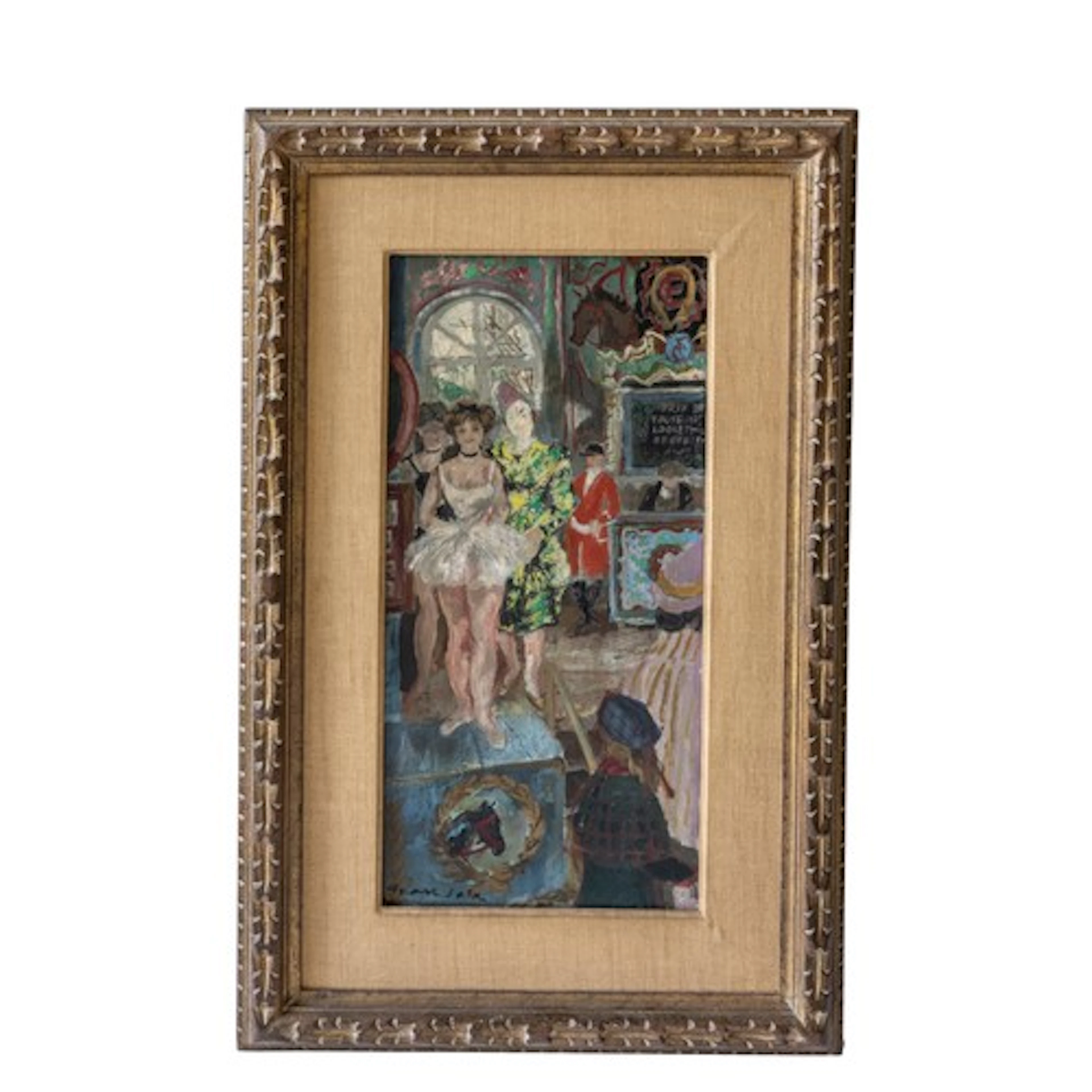 EMILIO GRAU SALA (Spanish, 1911-1975) OIL ON CANVAS OF CIRCU...