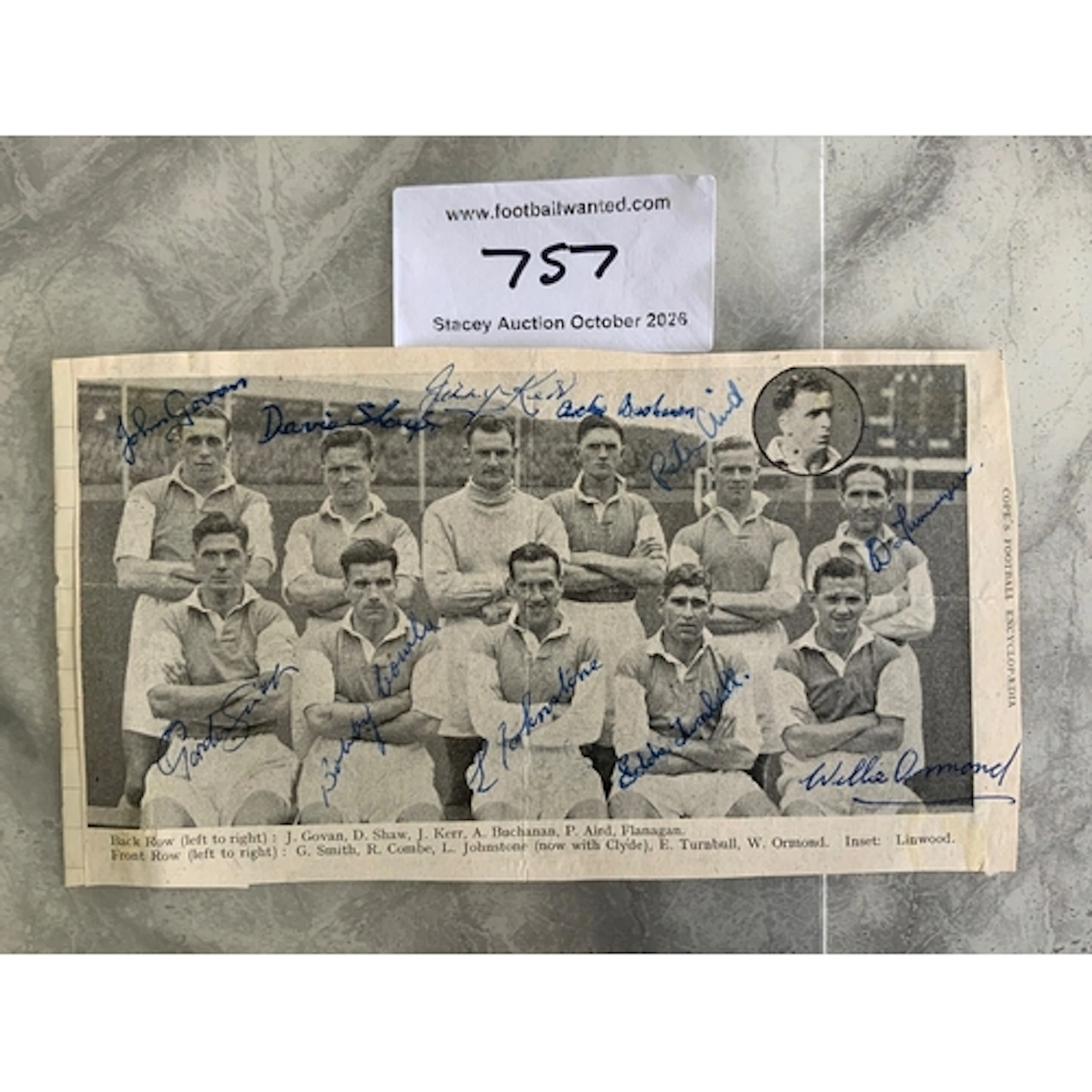 Hibernian 48/49 Fully Signed Football Team Group: Division o...