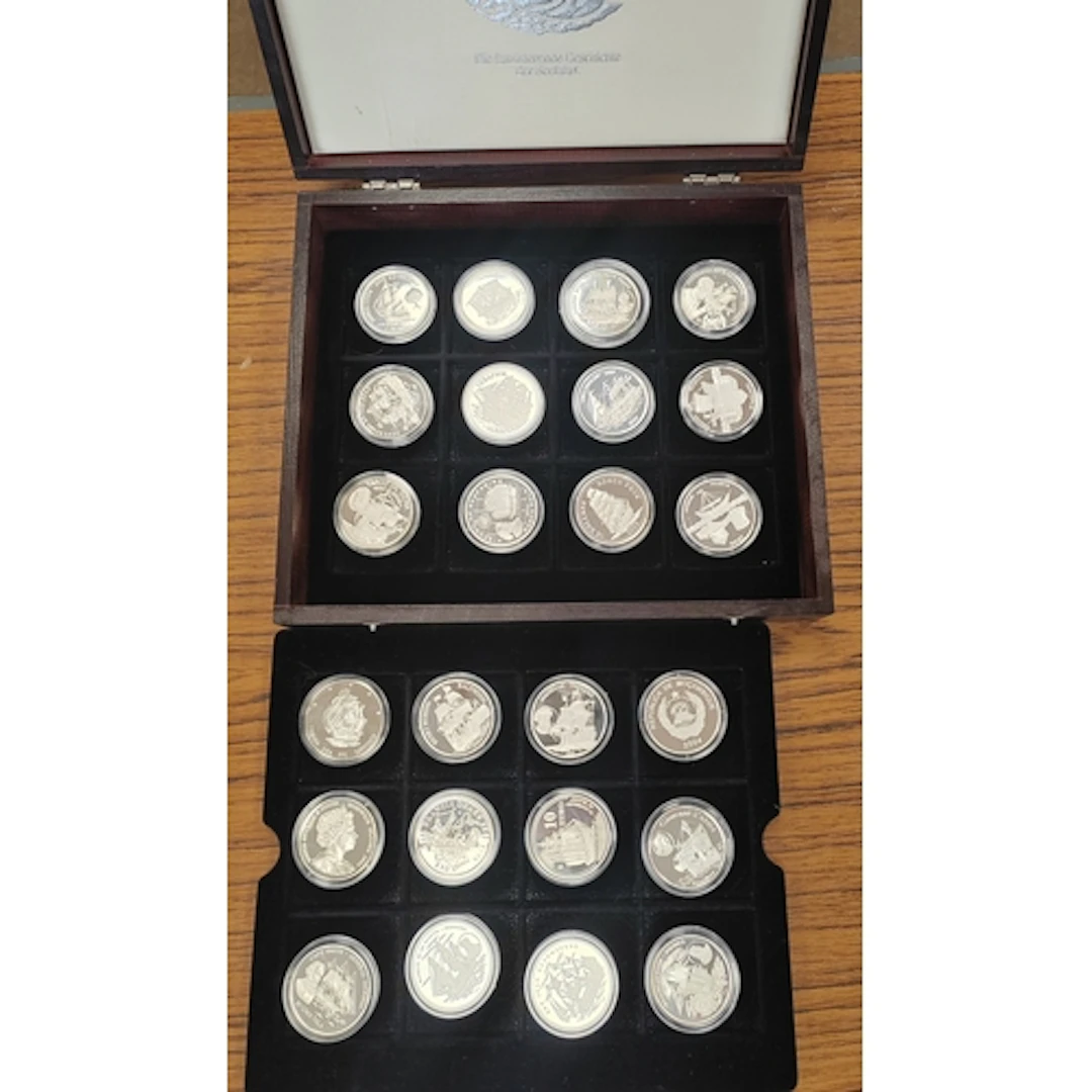 2004 History of Seafaring boxed silver proof set, includes 2...