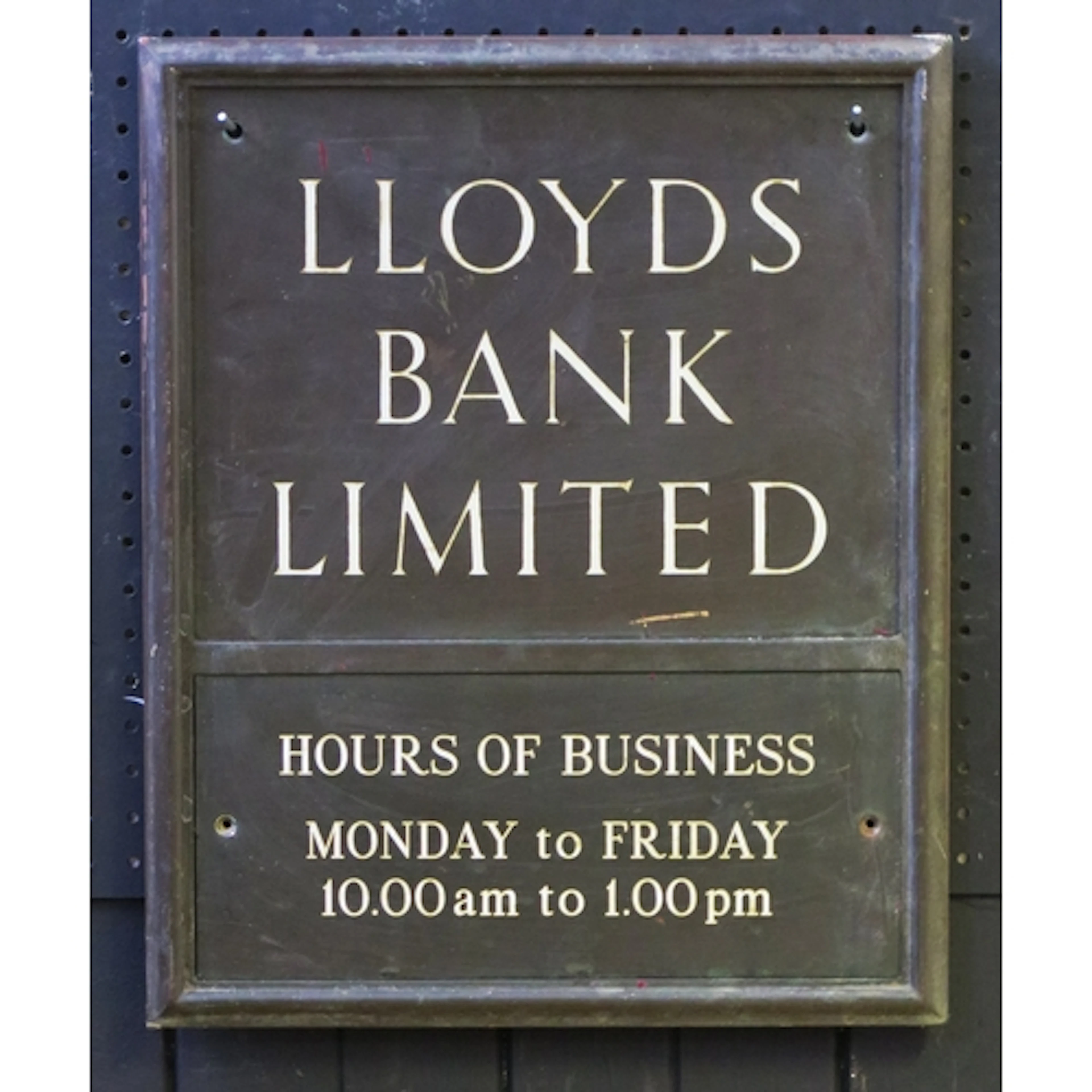 Lloyds Bank Limited - a bronze advertising plaque, 41cm x 33...