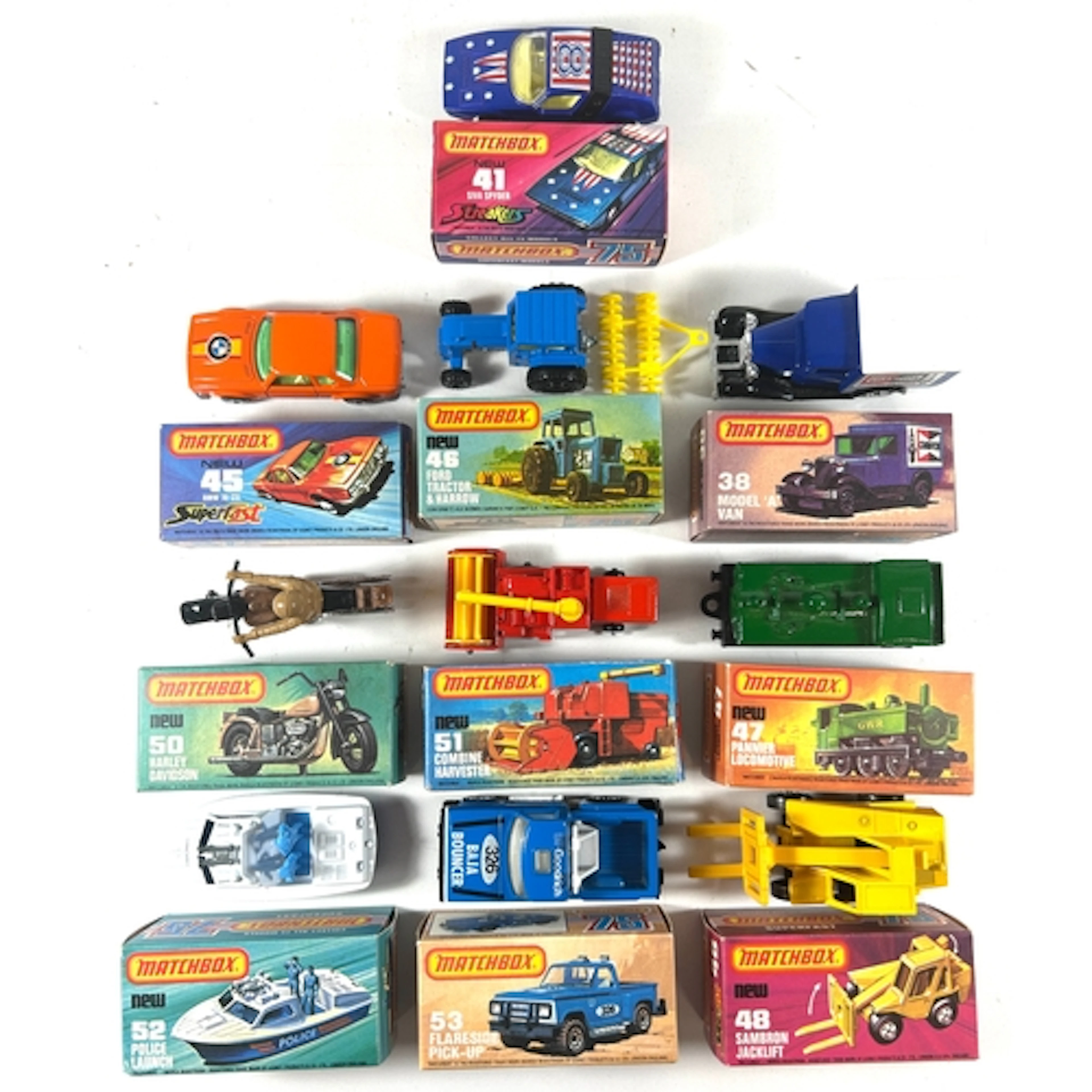 10 Matchbox 75/Superfast. No.38 Model A Van, No.41 Siva Spyd...