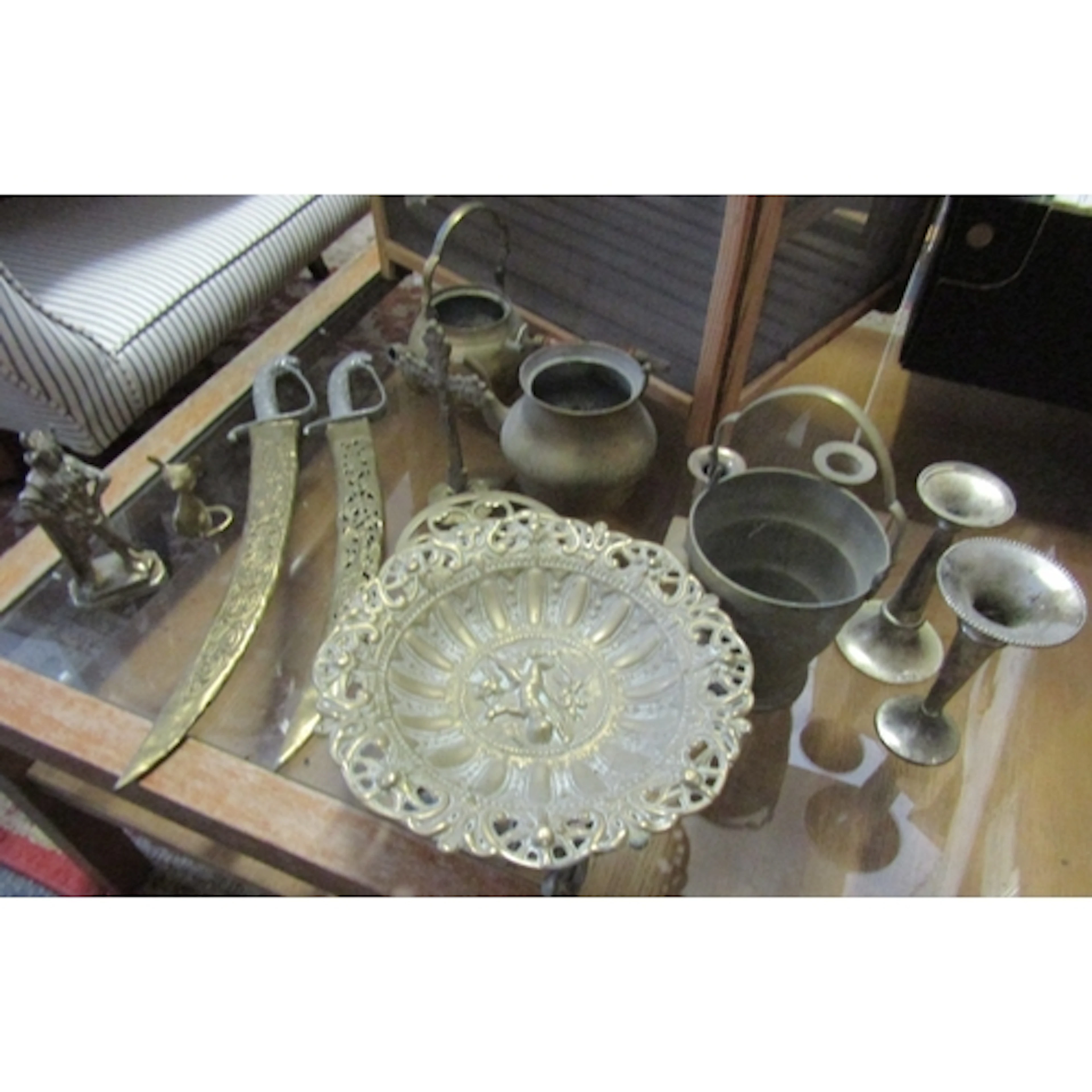 Collection of Vintage and Antique Brassware Including Two Da...