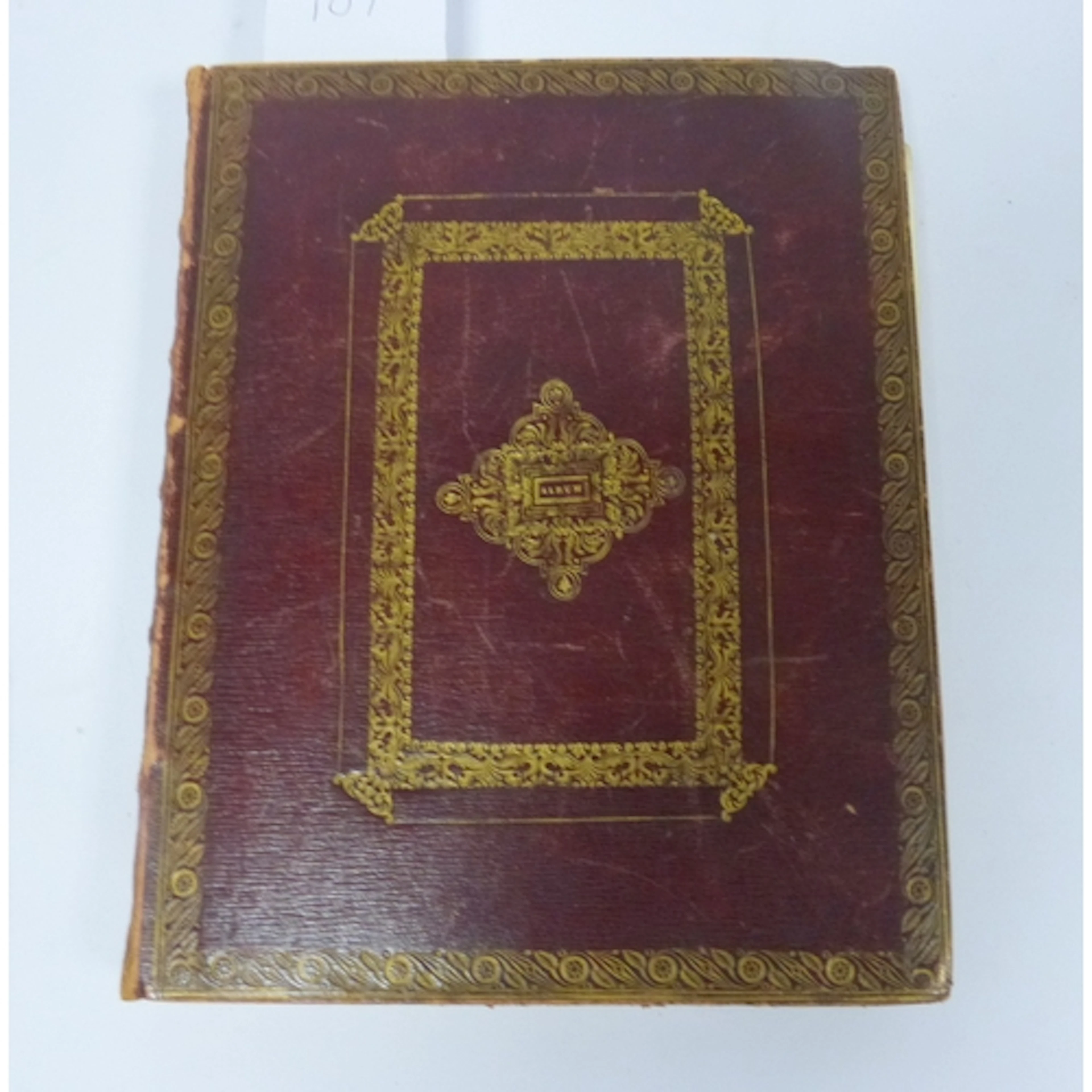 "Album". Early 19th cent. quarto album in maroon moroc...