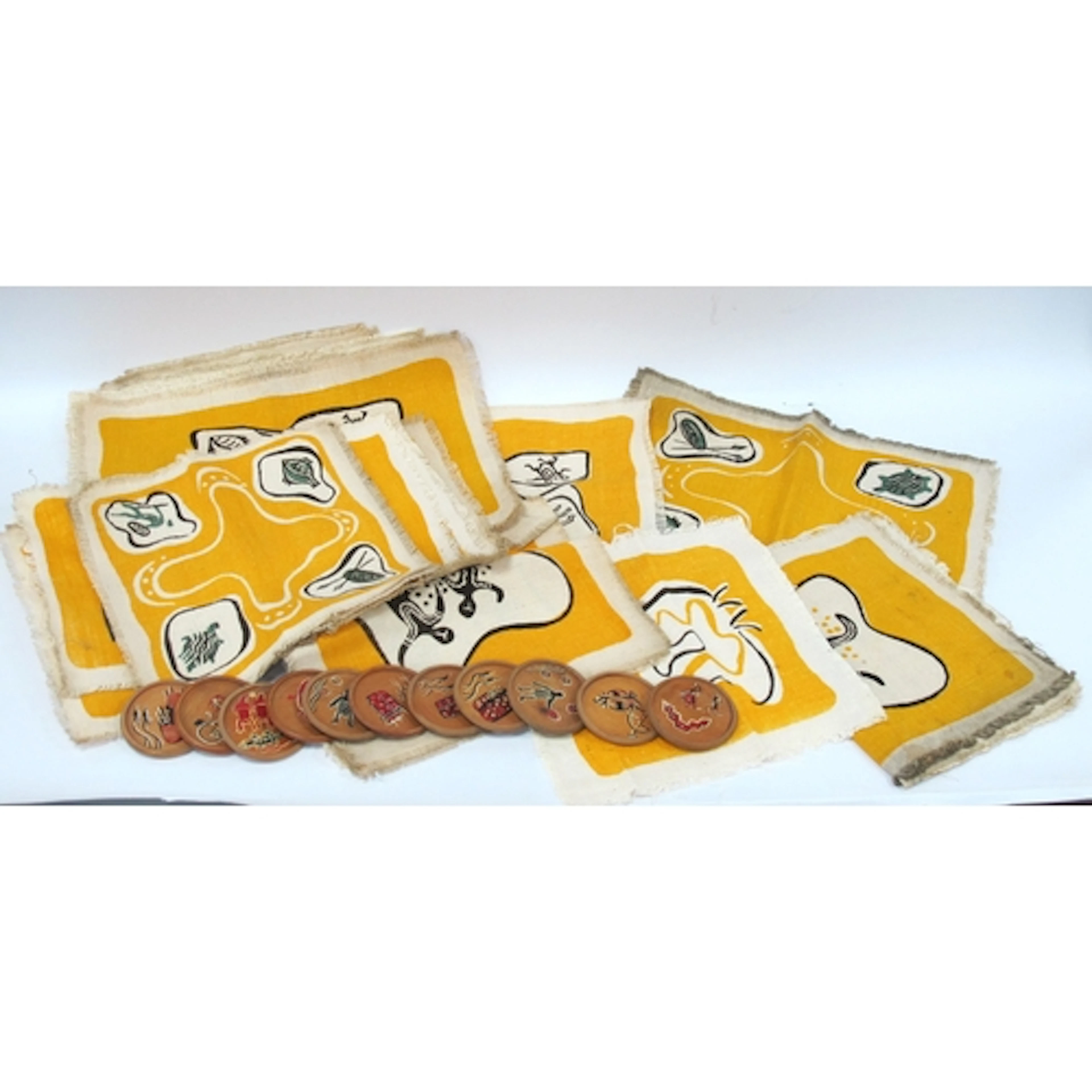 Twenty Four Vintage Ailsa Graham Art Fabric Linen Table Mats...