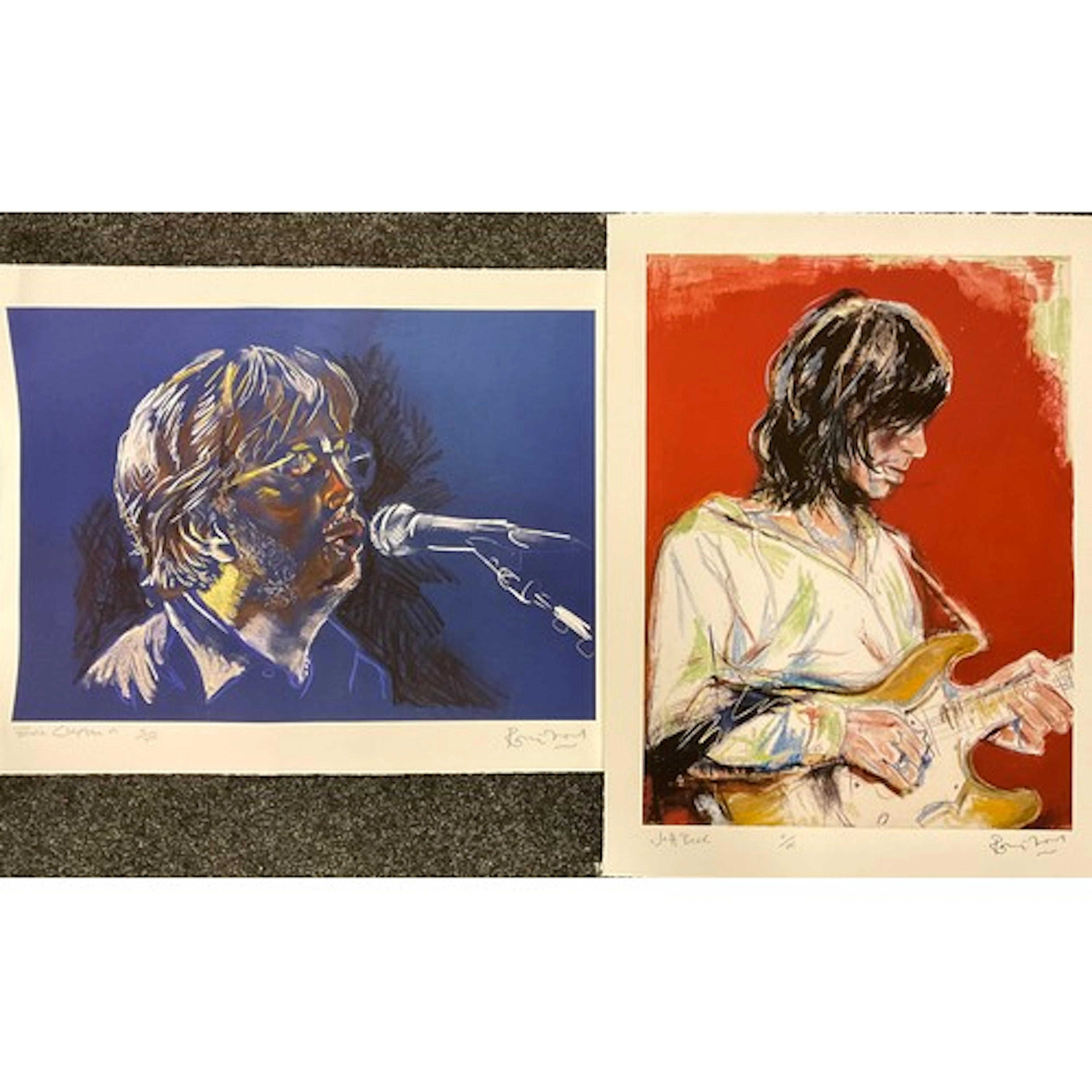Ronnie Wood Jeff Beck, and Eric Clapton VI set signed by t...