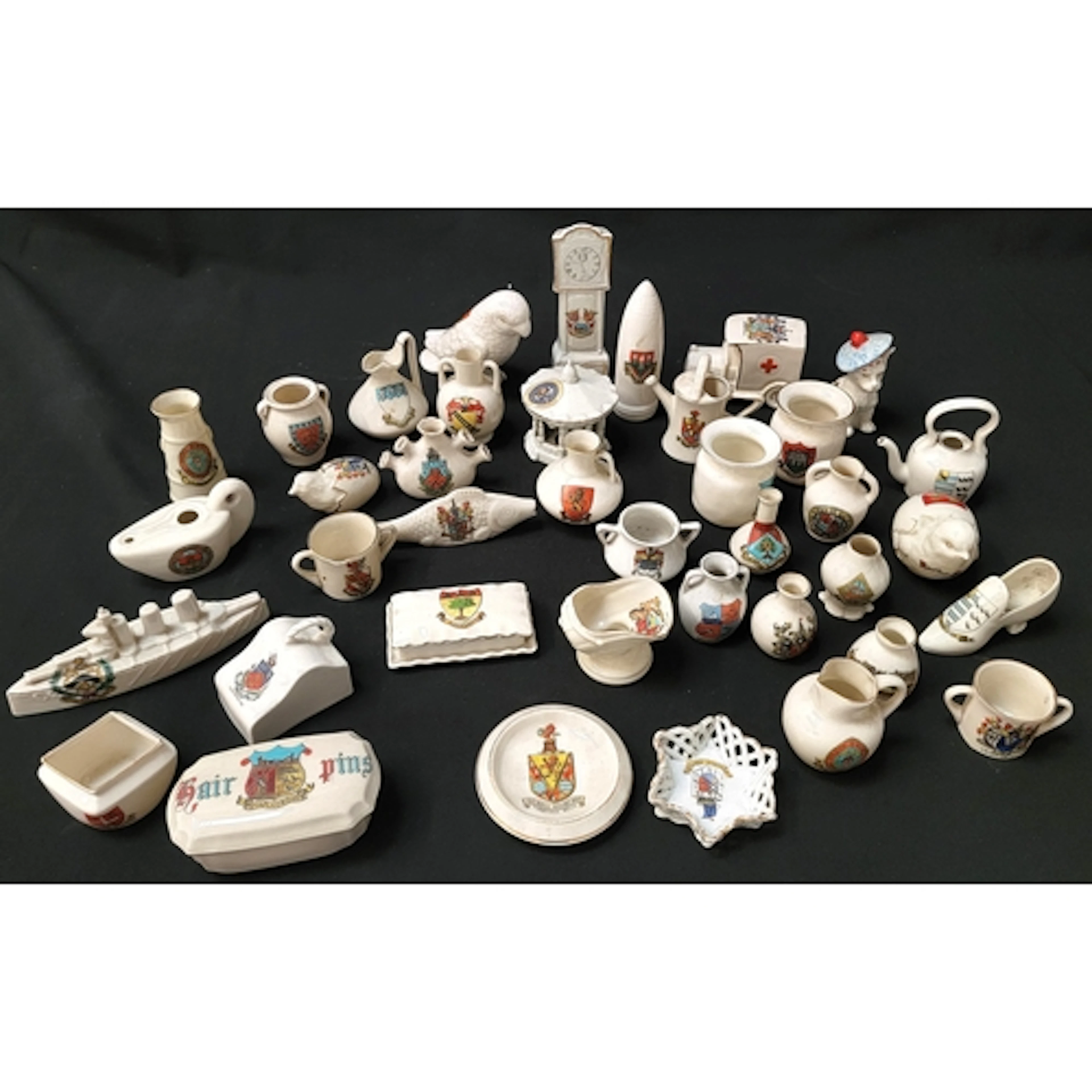 LARGE SELECTION OF CRESTED WARE including a fish for Ramsgat...