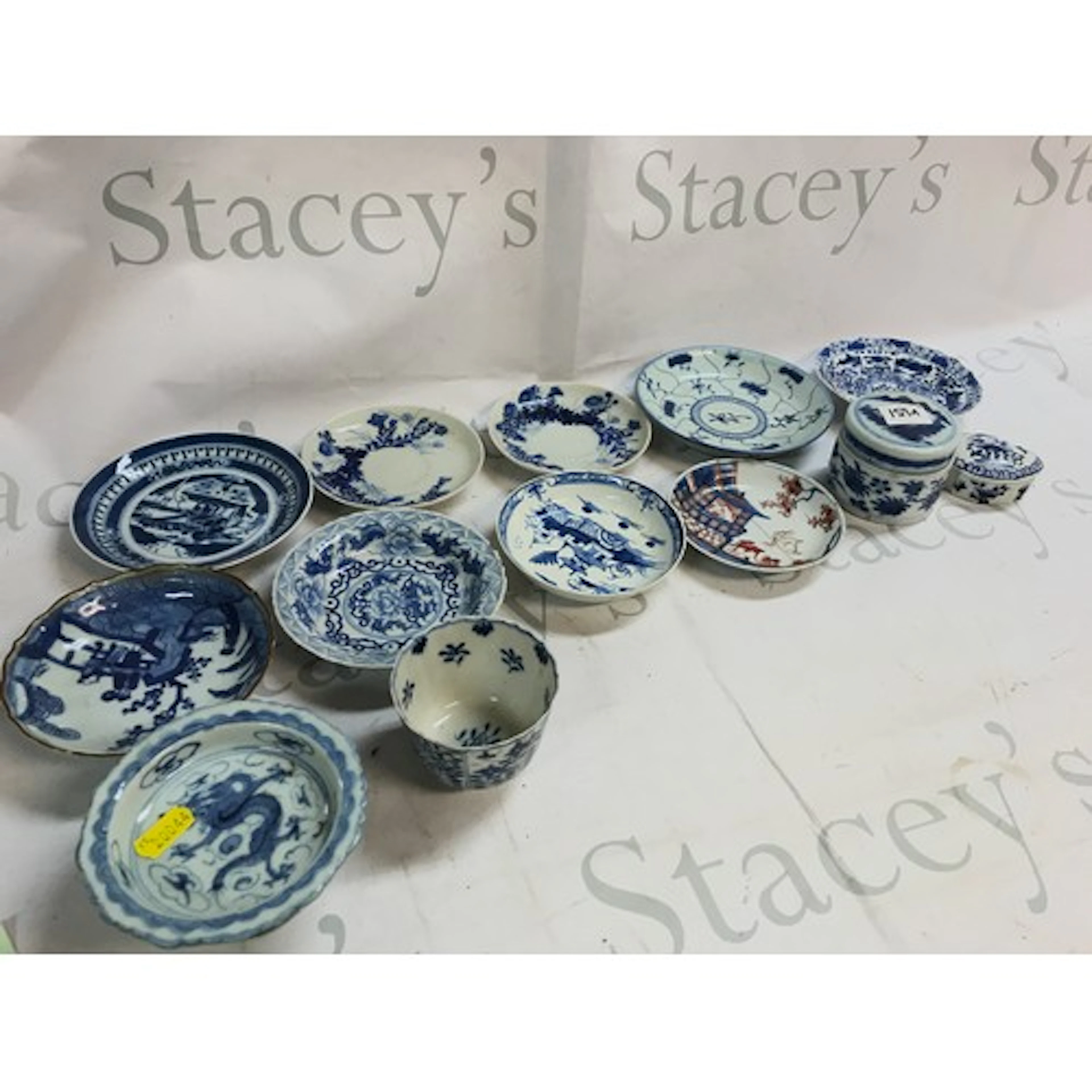 A Collection of Chinese blue and white dishes, lidded dishes...