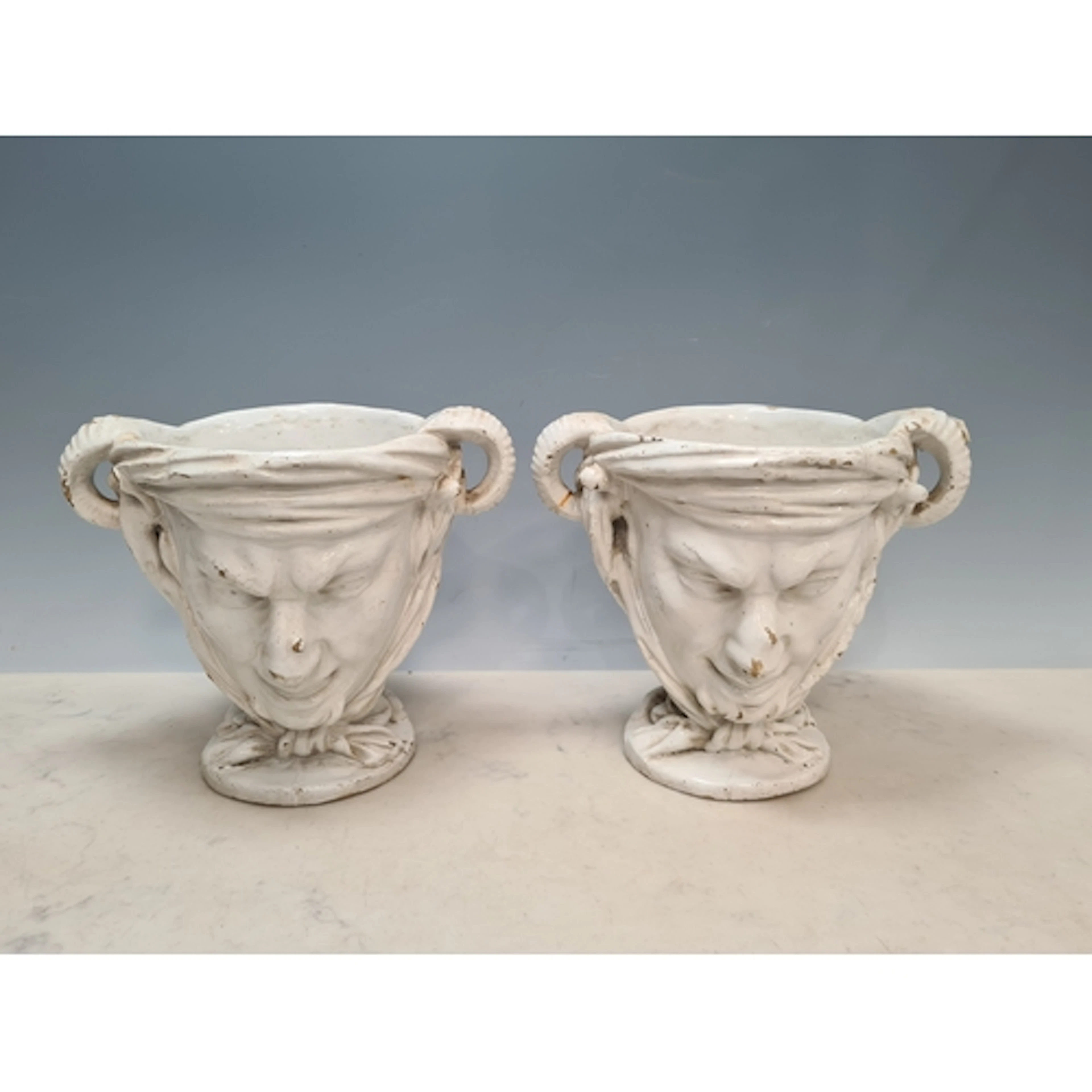 A pair of 19th Century Continental, possibly faience, two ha...