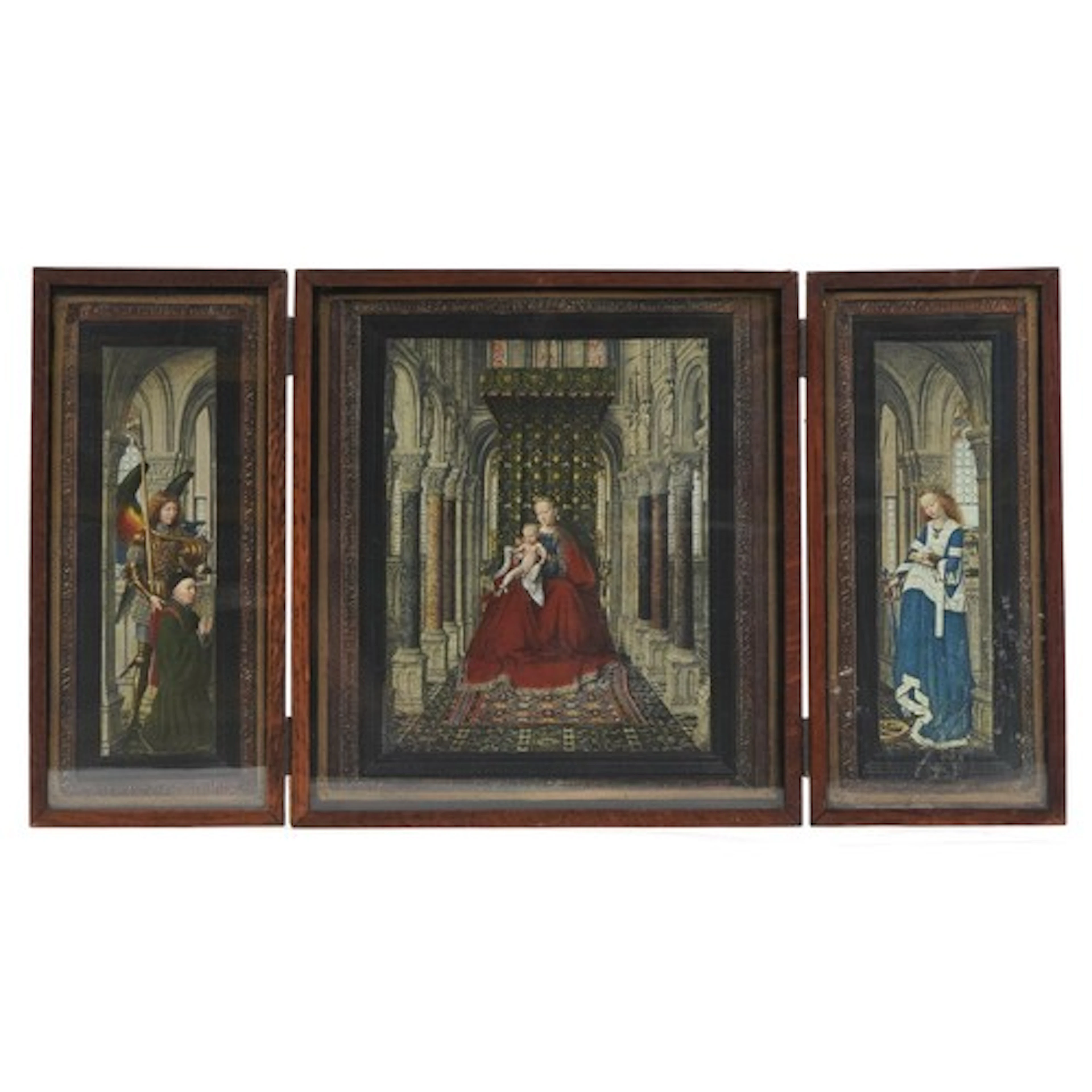 After Jan Van Eyck, antique prints of the Dresden tryptic, h...