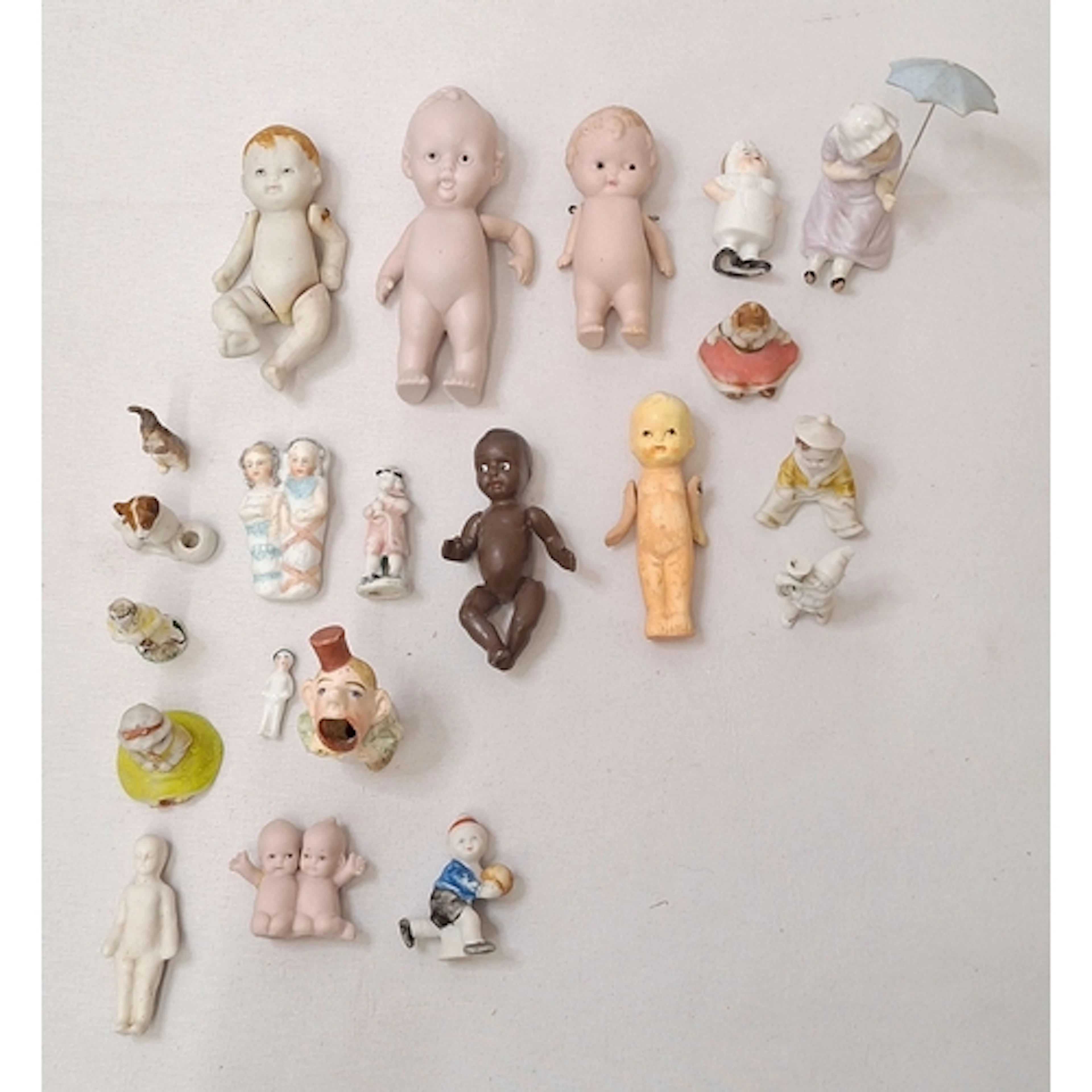 Vintage & Antique Ceramic Miniature Figurines incl. small ch...