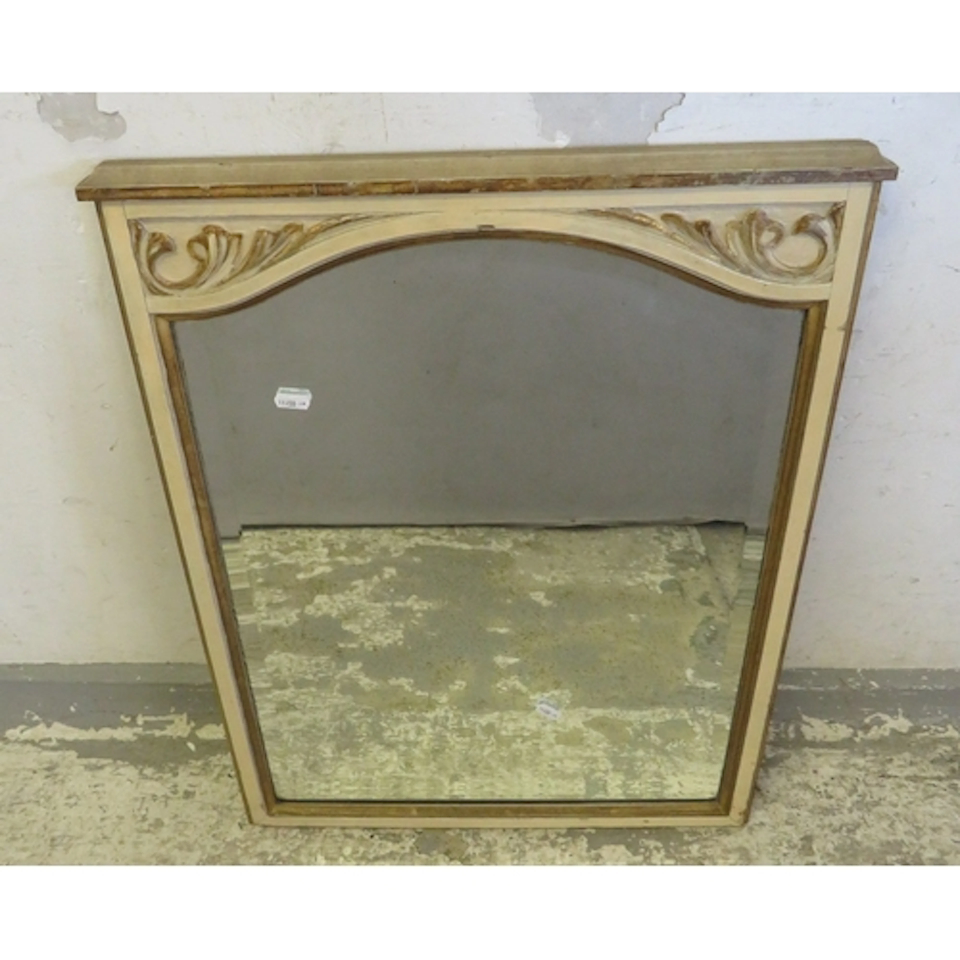 Neo Classical Style Mirror with cream painted frame with gil...