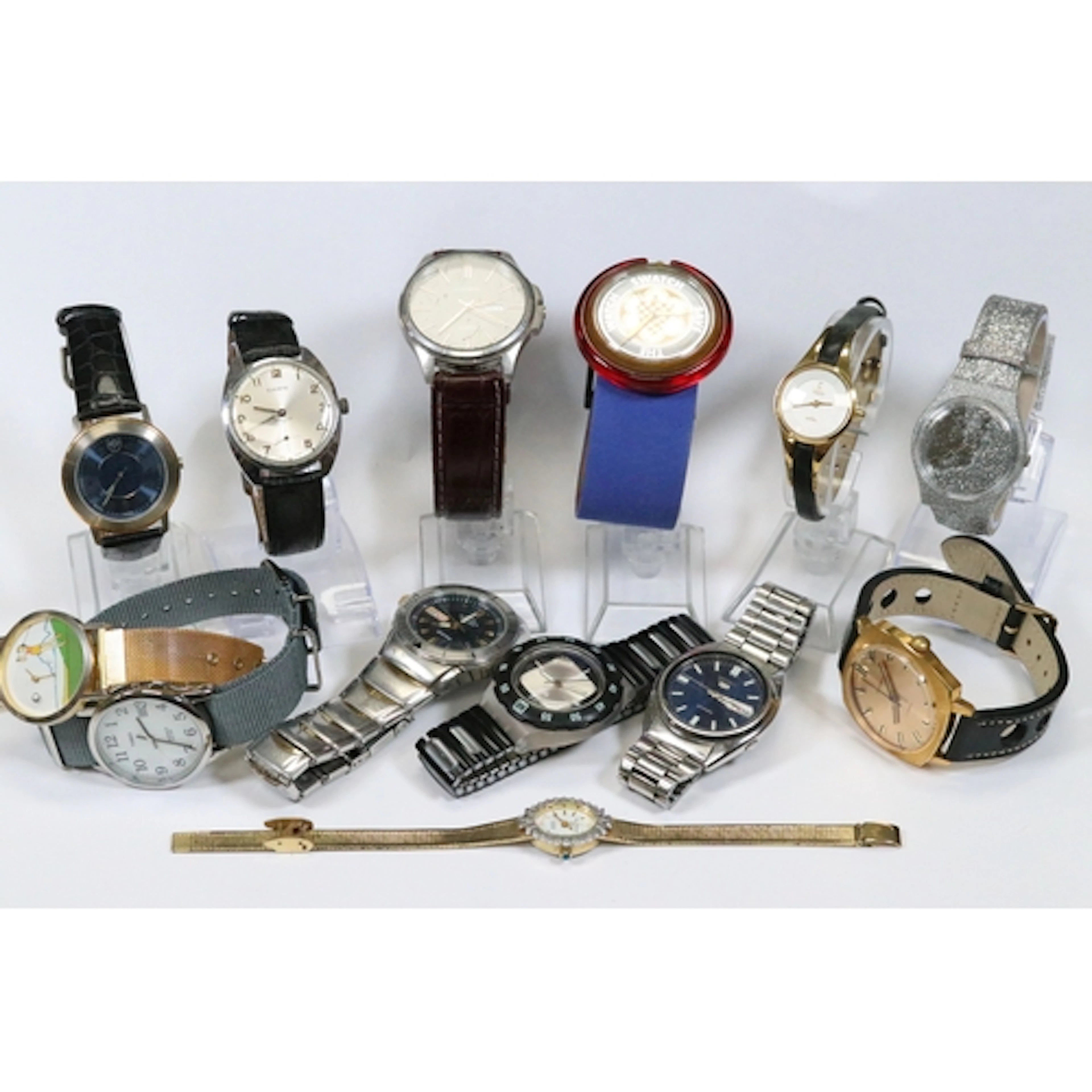 Collection of thirteen watches, to include: Swatch Pop watch...