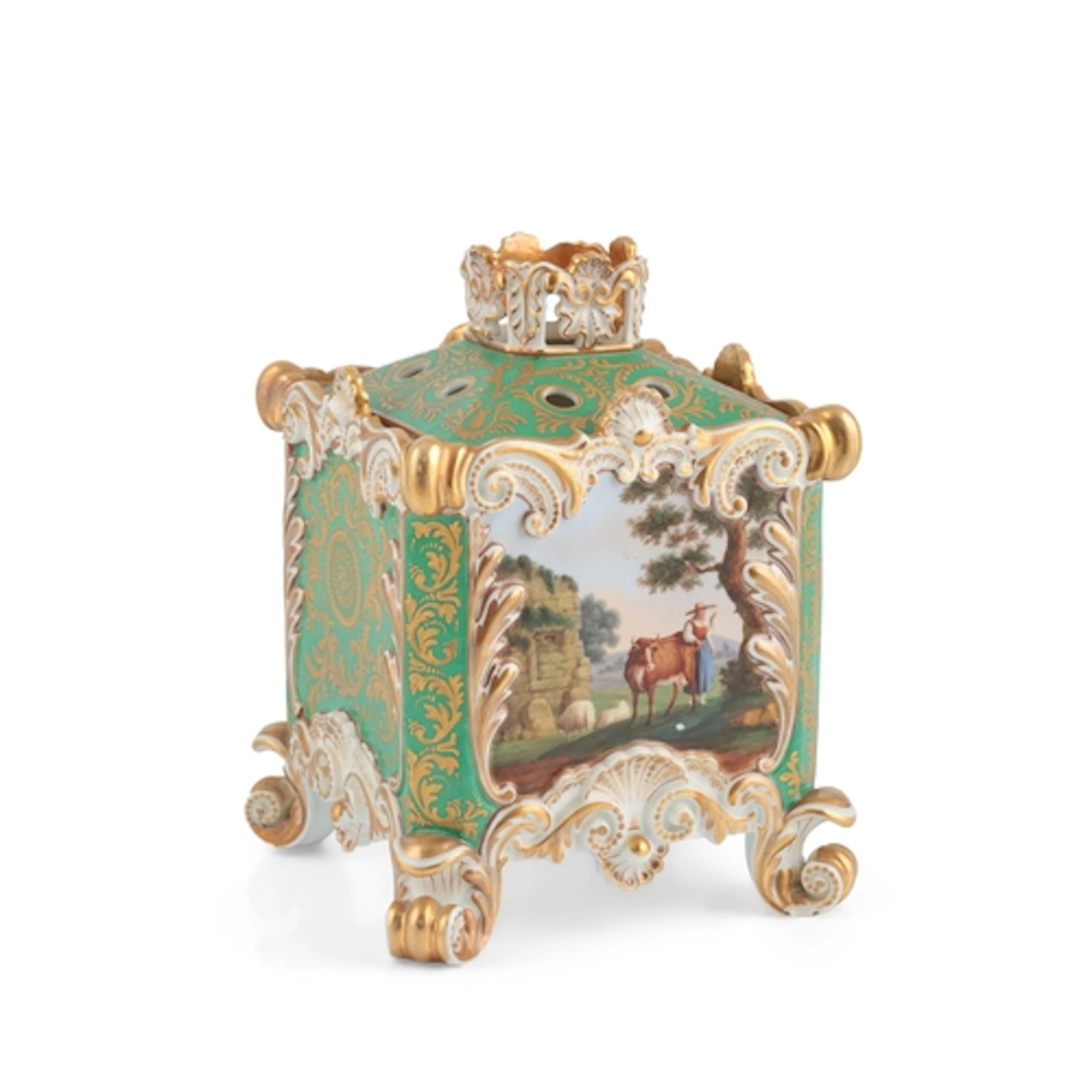A Jacob Petit porcelain pastille burner, mid 19th century, p...