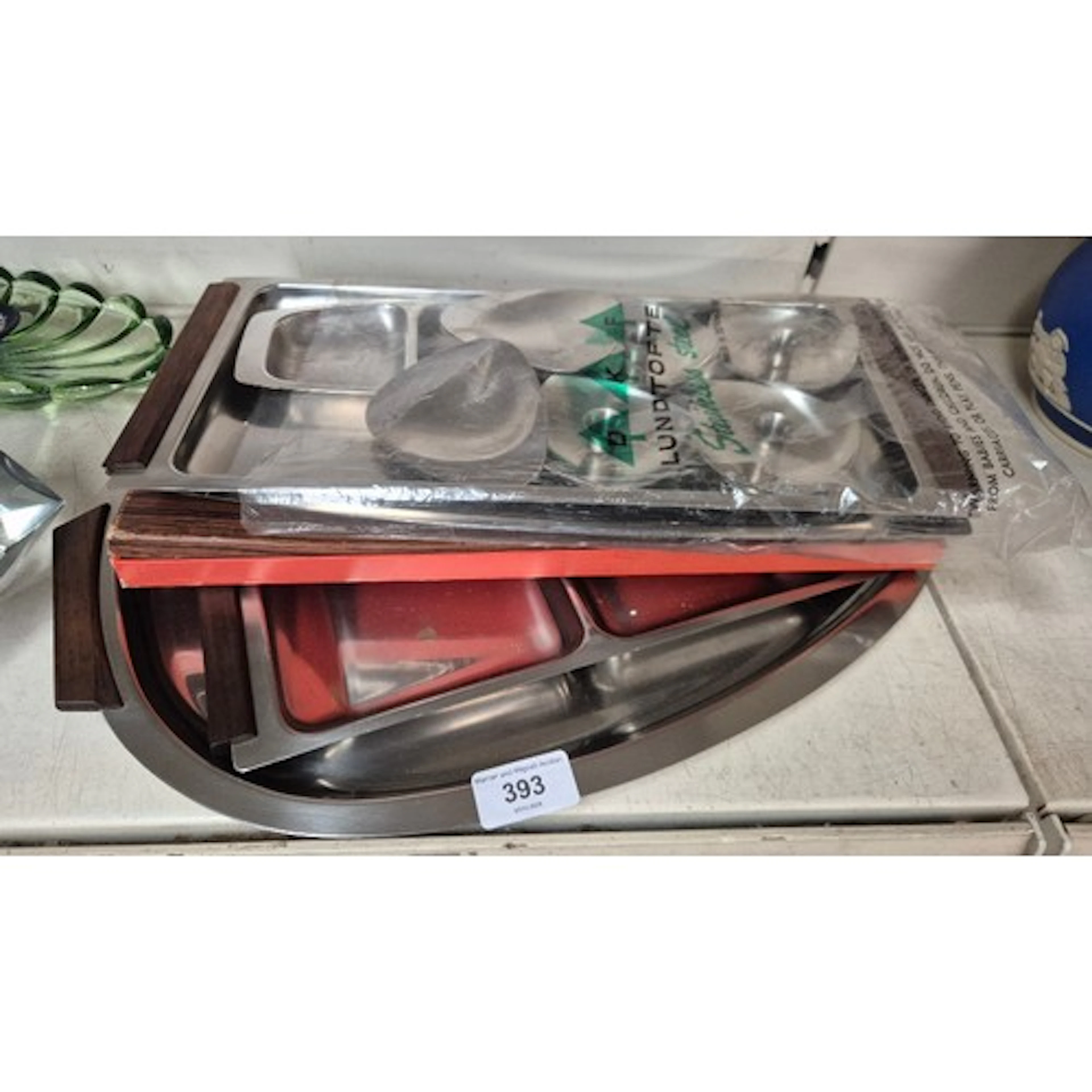 Lundtofte stainless steel dishes and candle holders set, tog...
