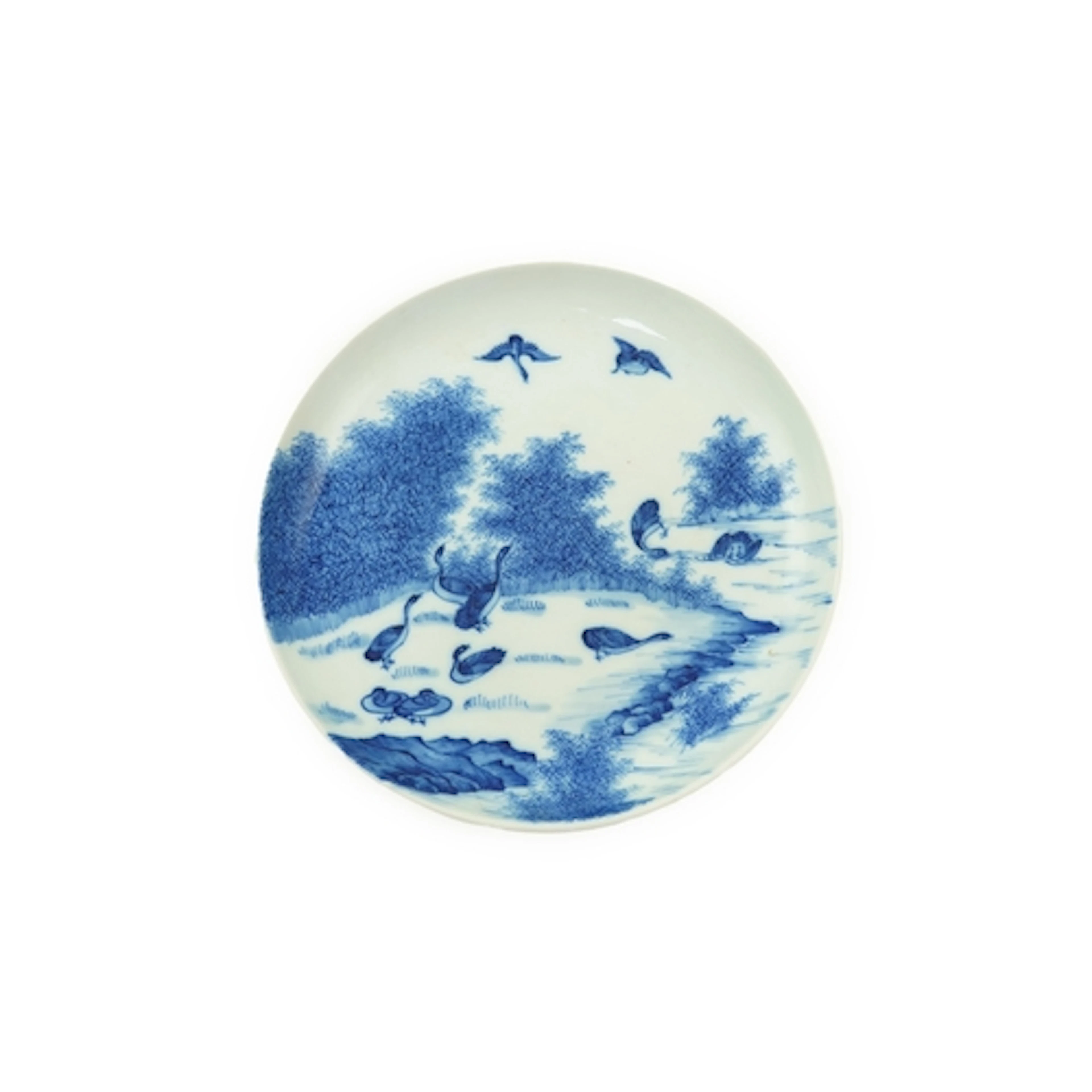 A rare Chinese bleu de hue dish, 19th century, made for th...