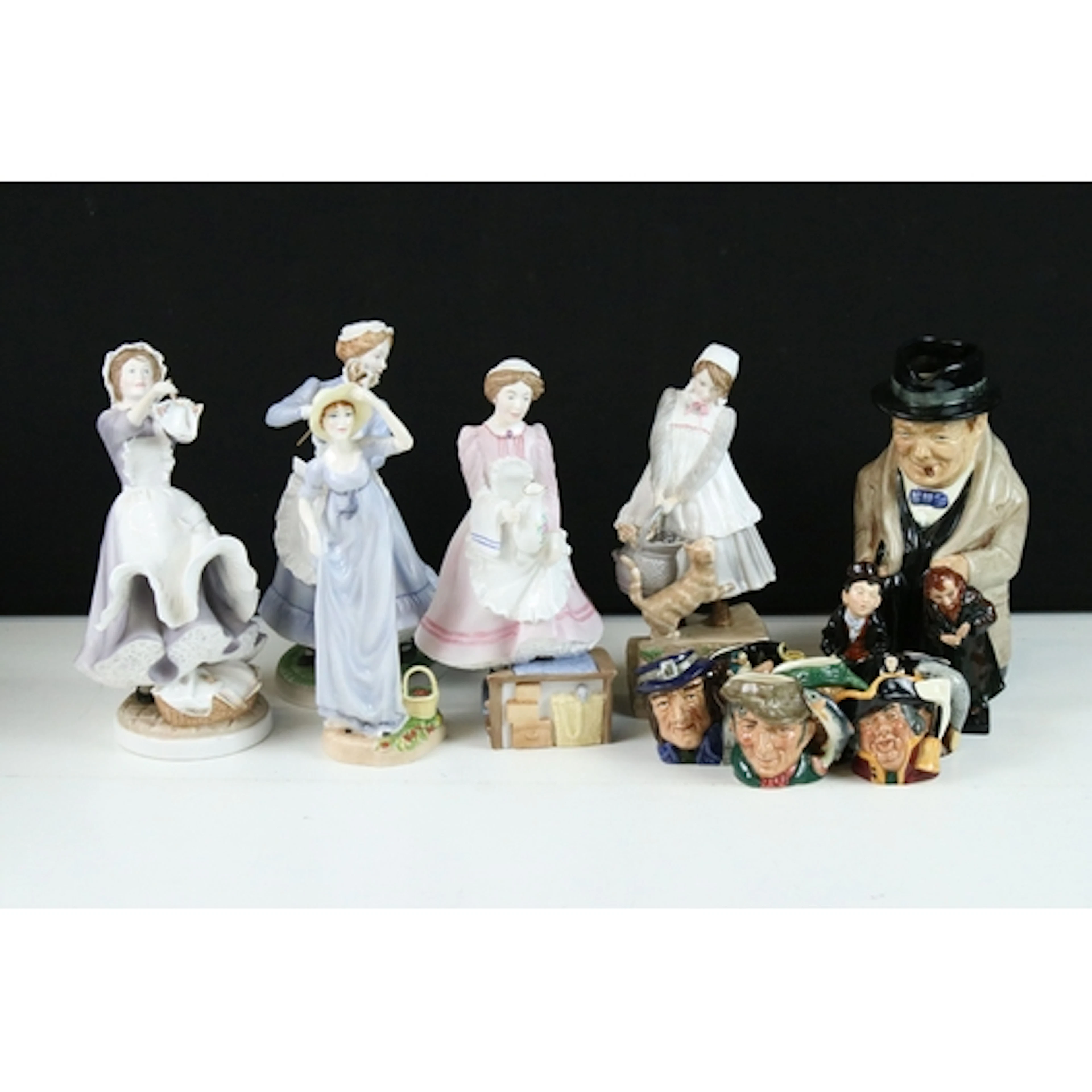 Royal Worcester figurines comprising 'The Parlour Maid', 'Th...