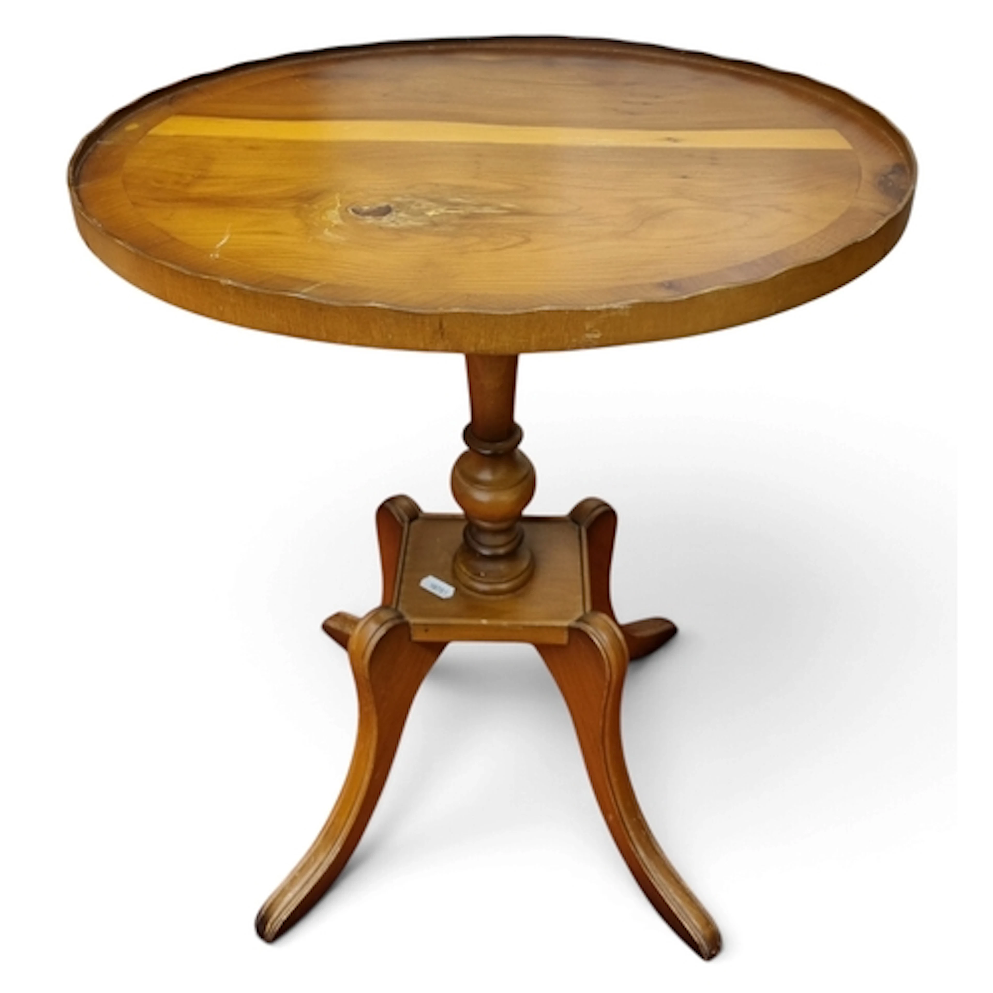 A 20th Century Yew Wood Lamp Table with gallery top. 48 x 39...