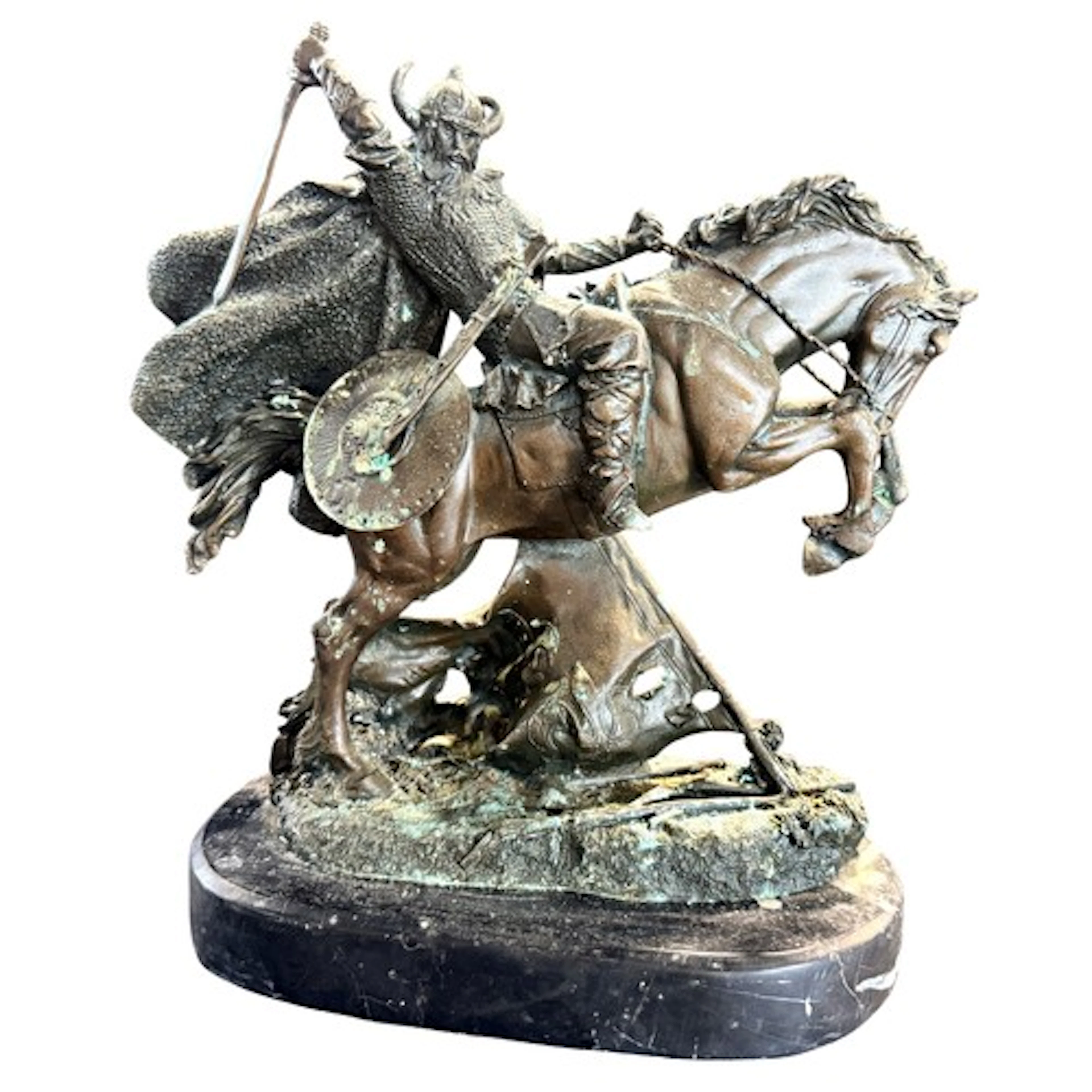 Kamiko, a bronze figure of a Viking warrior on horseback, si...