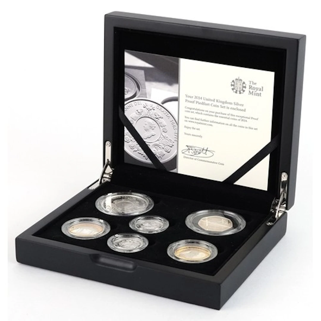 Royal Mint 2014 United Kingdom silver proof piedfort six coi...