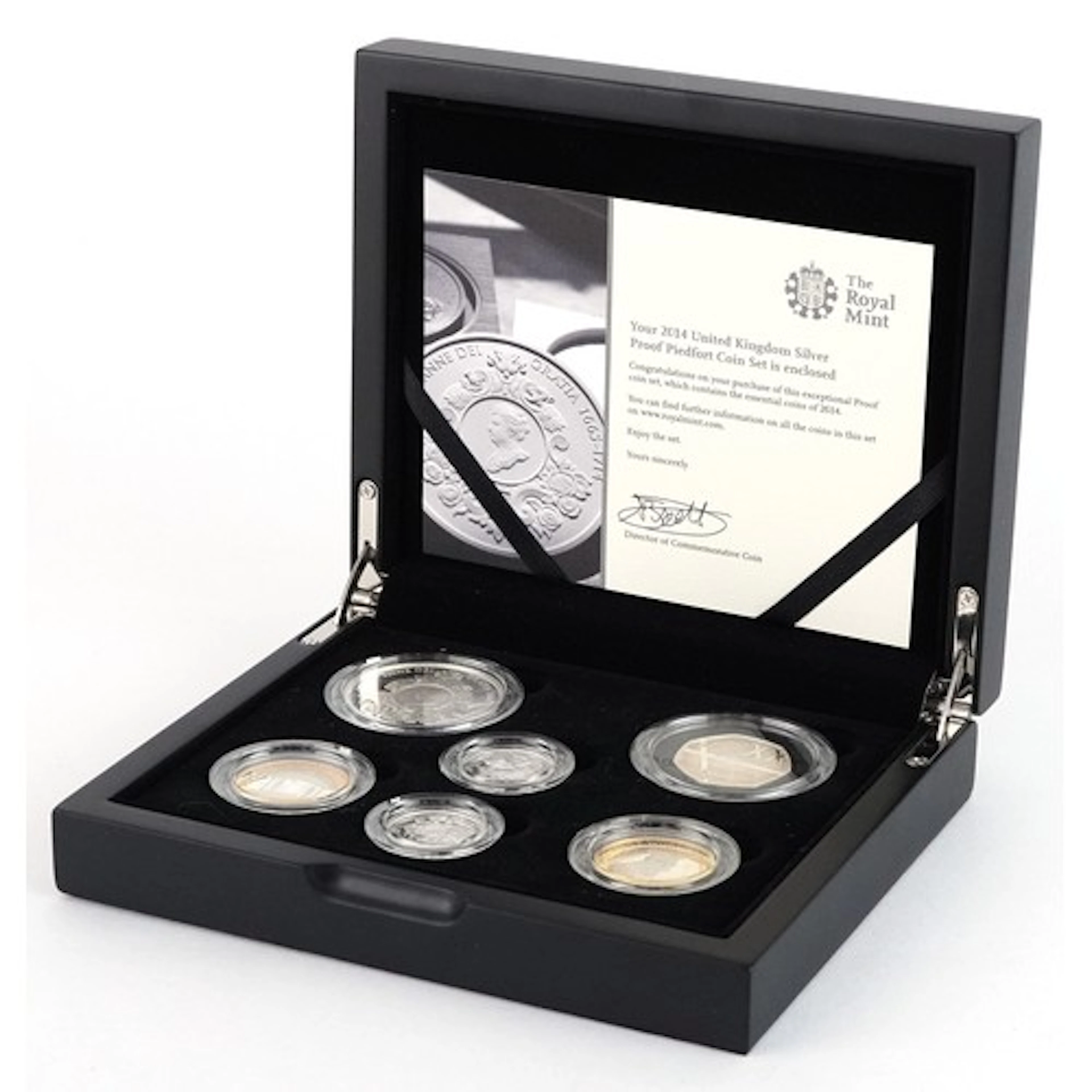 Royal Mint 2014 United Kingdom silver proof piedfort six coi...