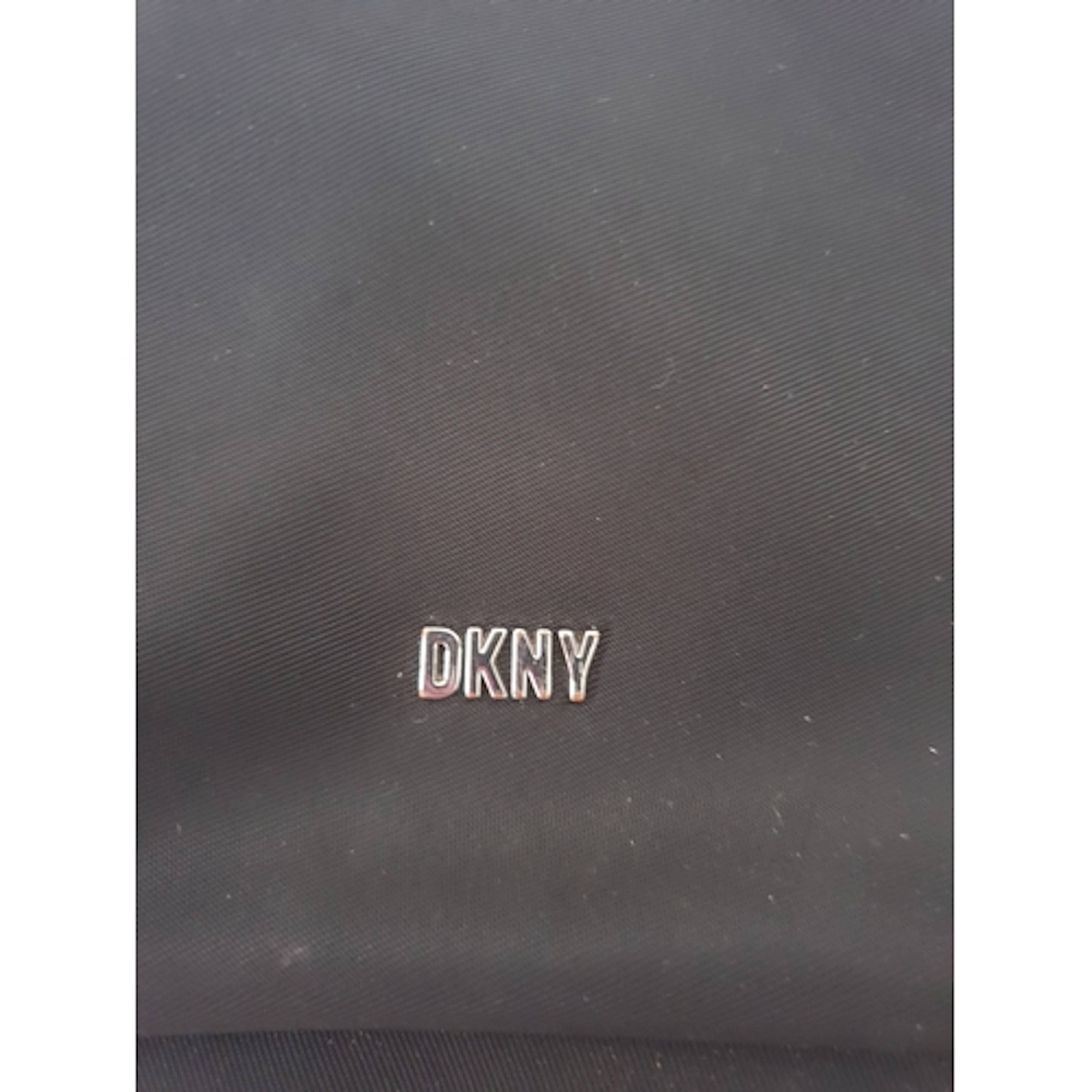 HANDBAG DKNY CASEY DEMI/ BLACK NYLON/ SILVER COLOURED CHAIN ...