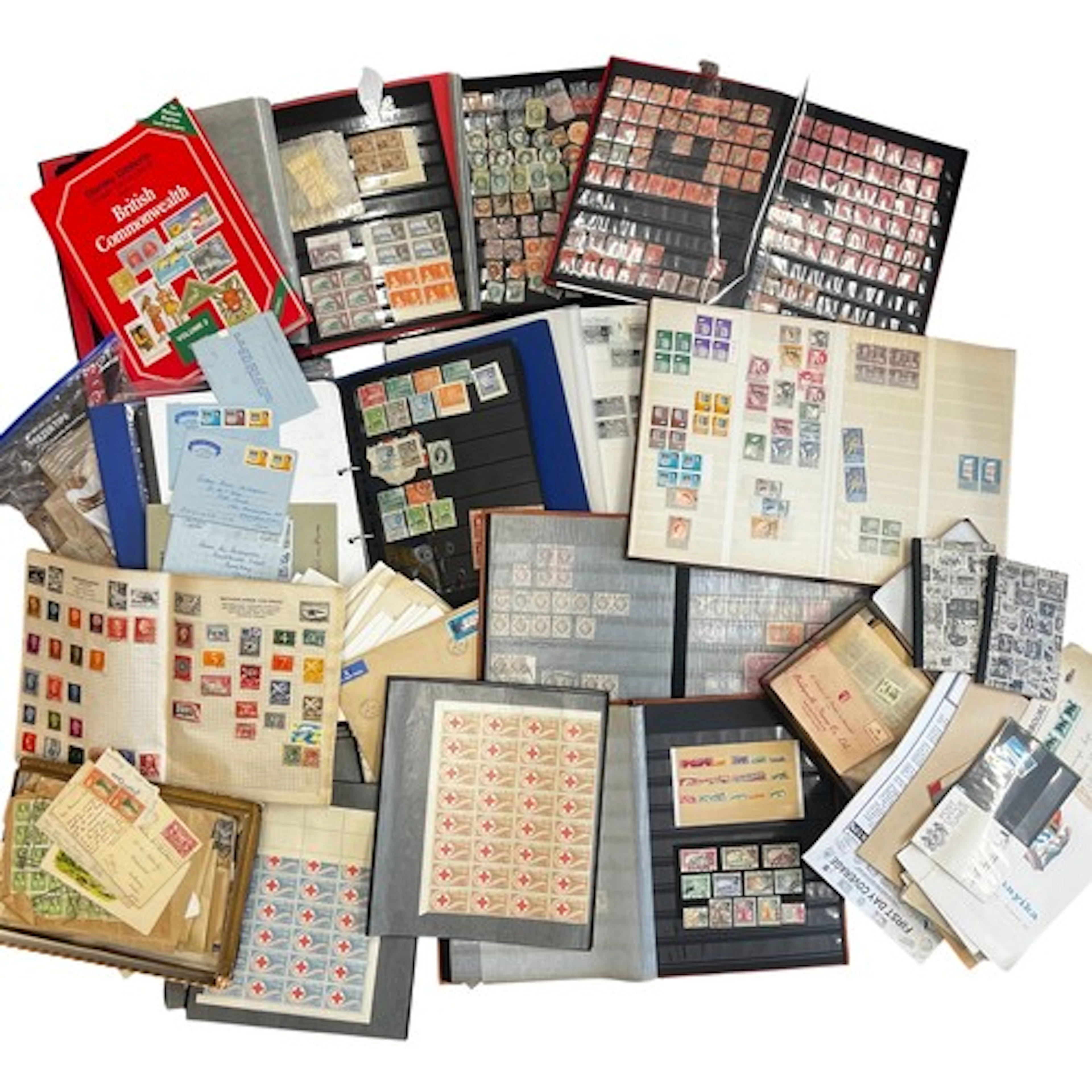 World untidy stamp collection in several assorted volumes, m...