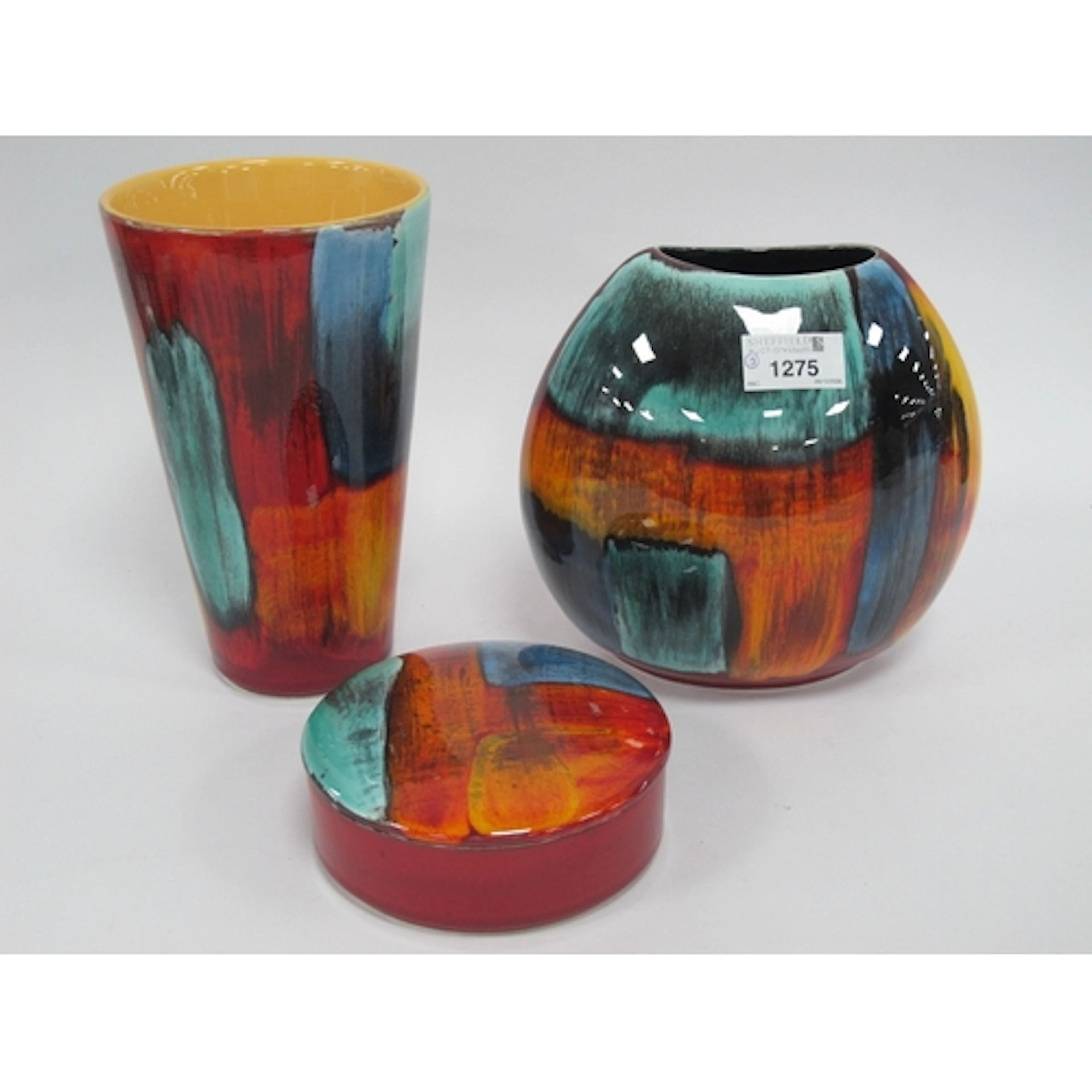 Three vintage Poole Pottery "Gemstones" pattern pieces, comp...