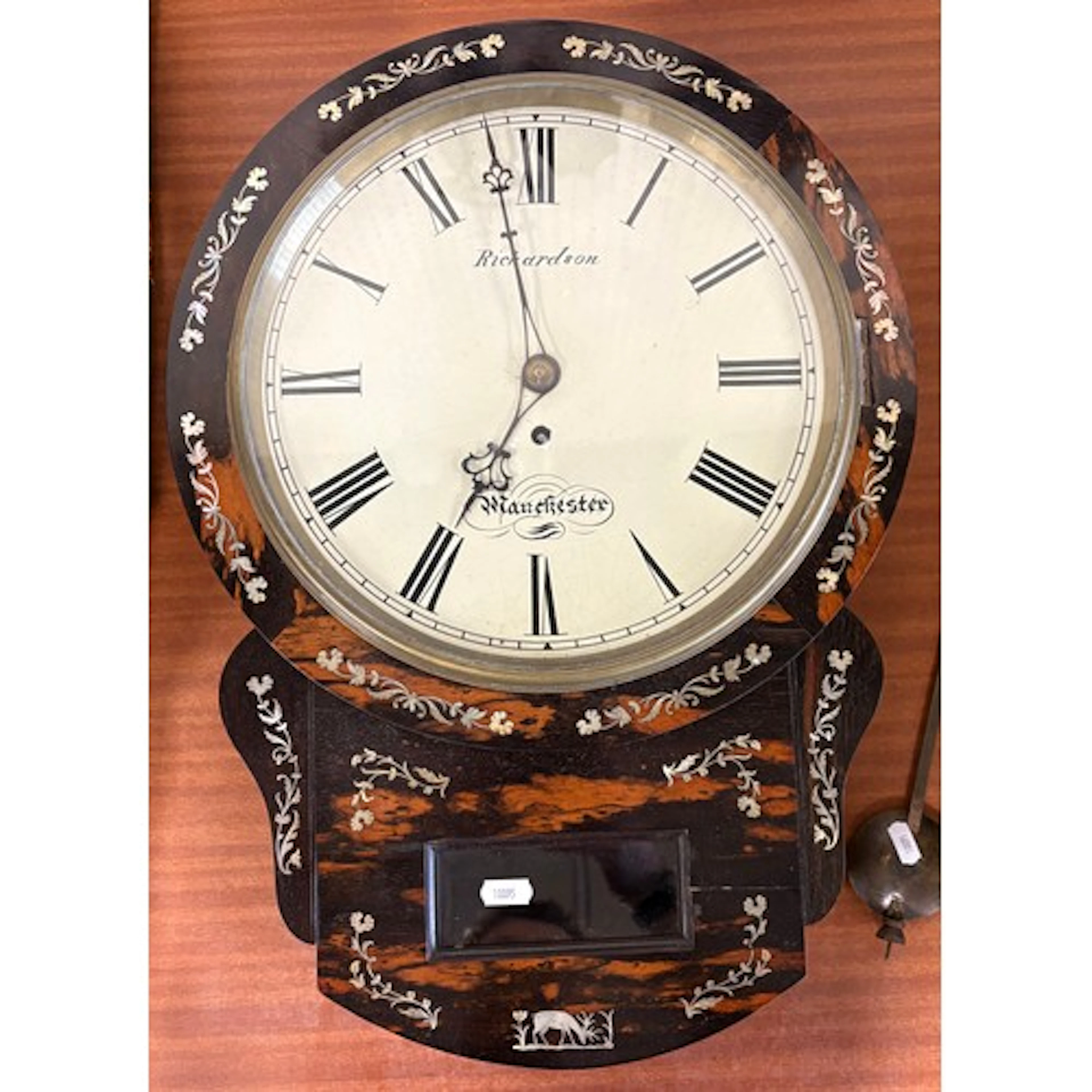 A regency Coromandel and Mother of Pearl drop dial Fusee clo...