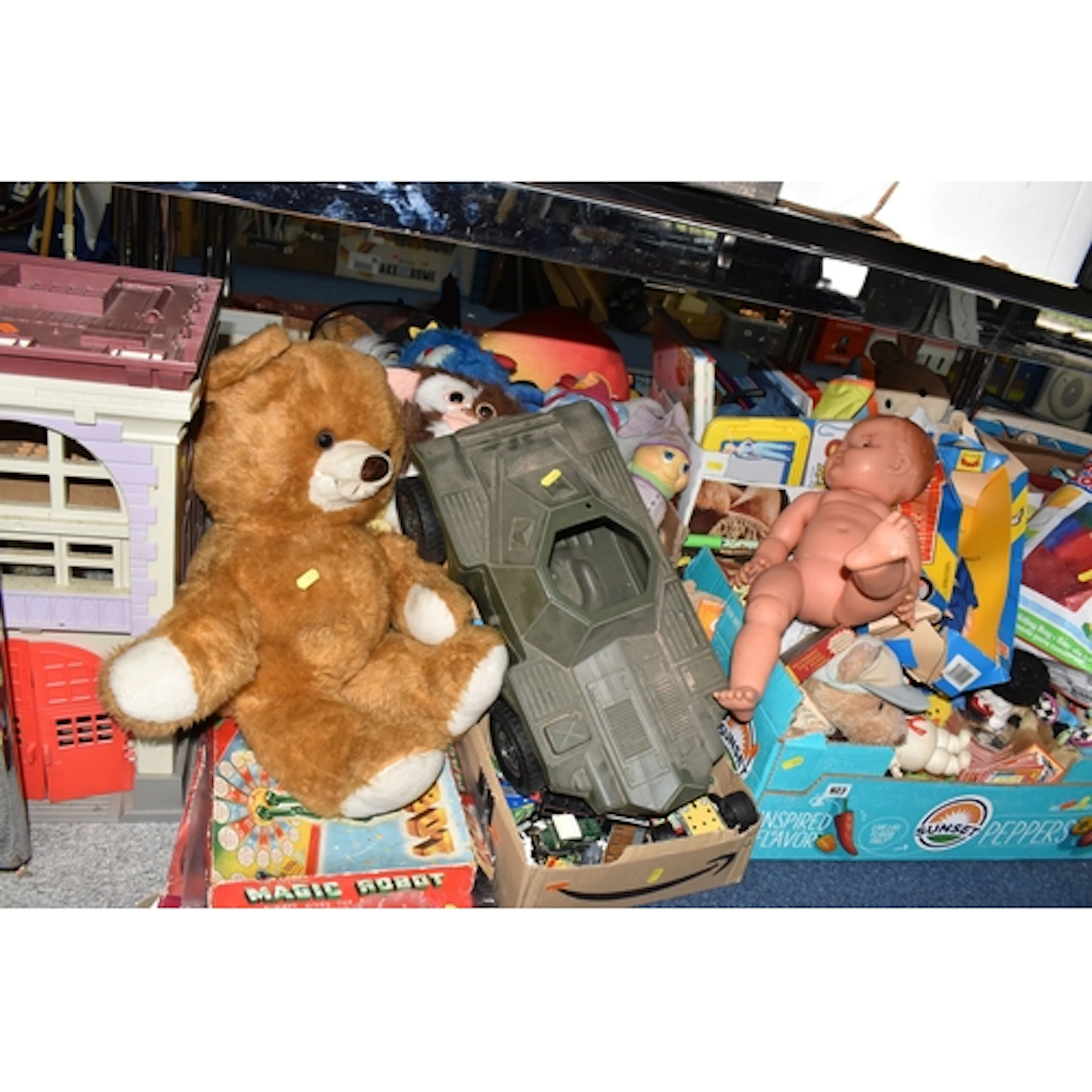 FIVE BOXES AND LOOSE ASSORTED TOYS to include a group of Tho...