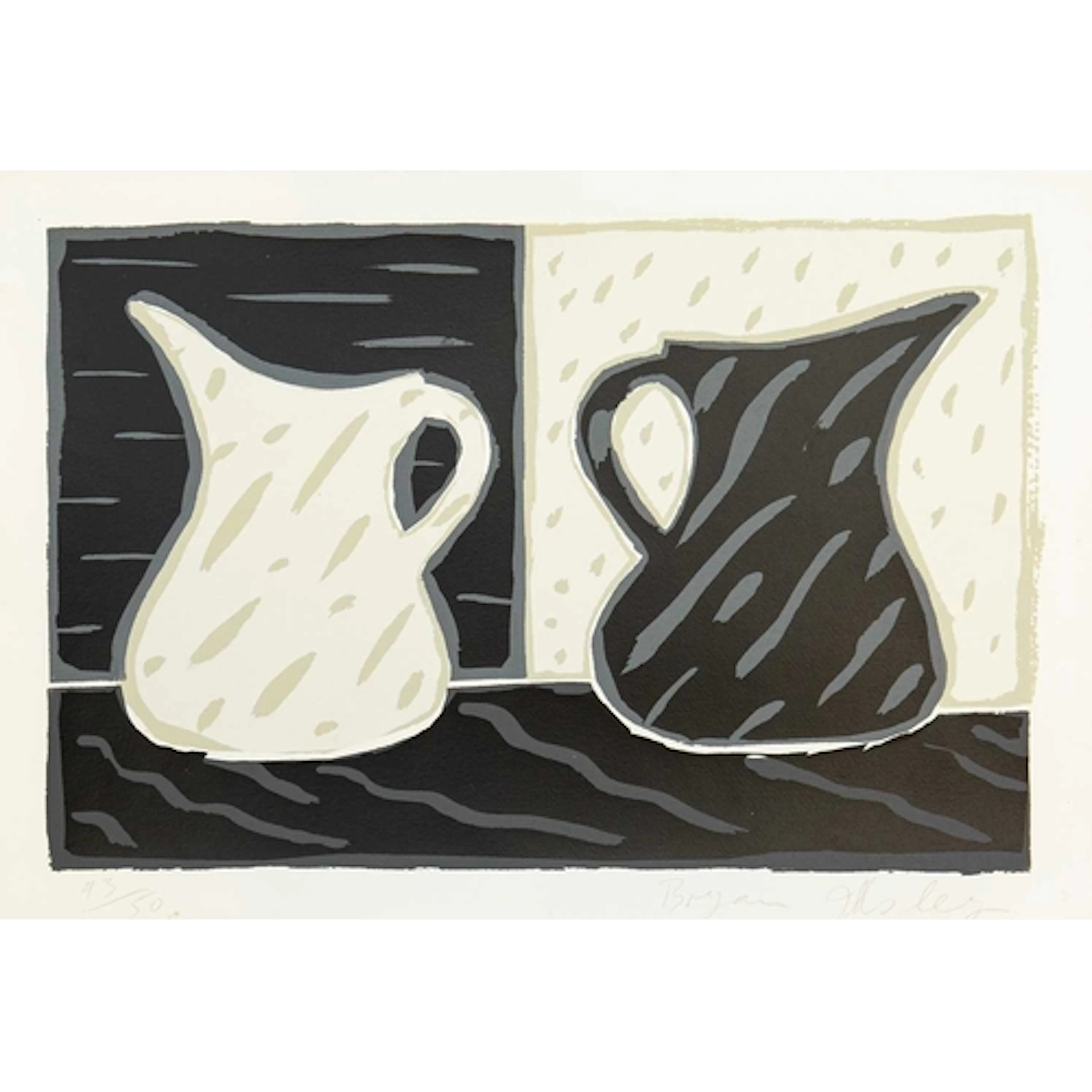 § Bryan ILLSLEY (1937-2024) Two Jugs Screenprint, signed, nu...
