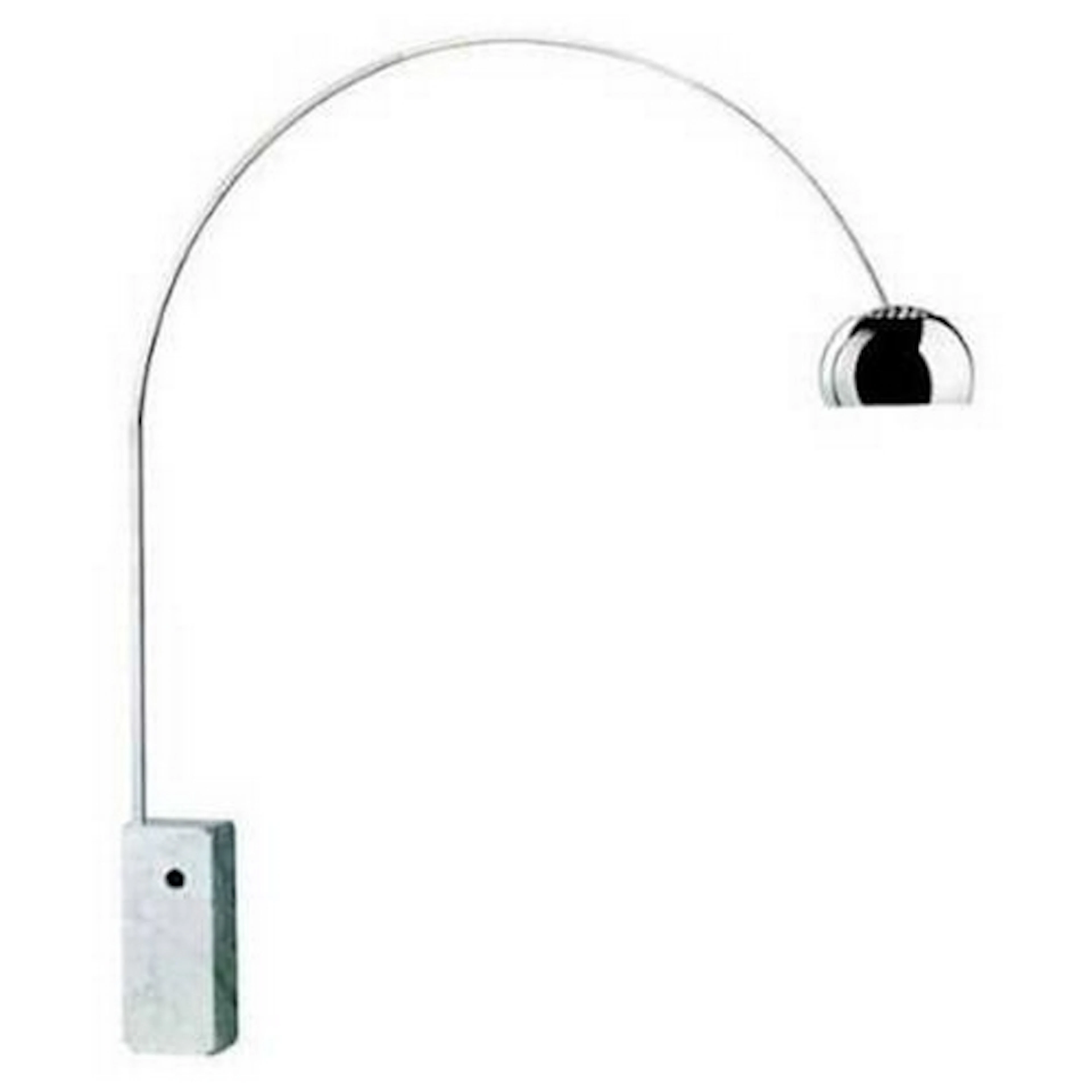 A Flos Arco floor standing lamp on a white marble base [plea...