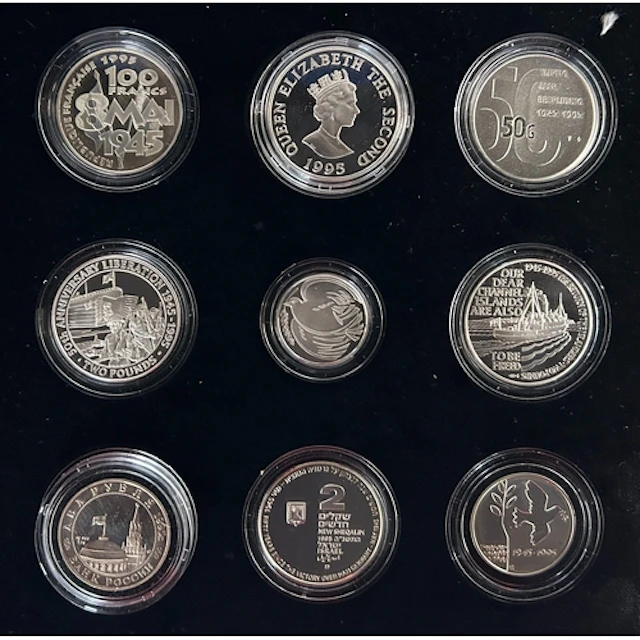 1995 Royal Mint International Silver Proof Collection, a nin...