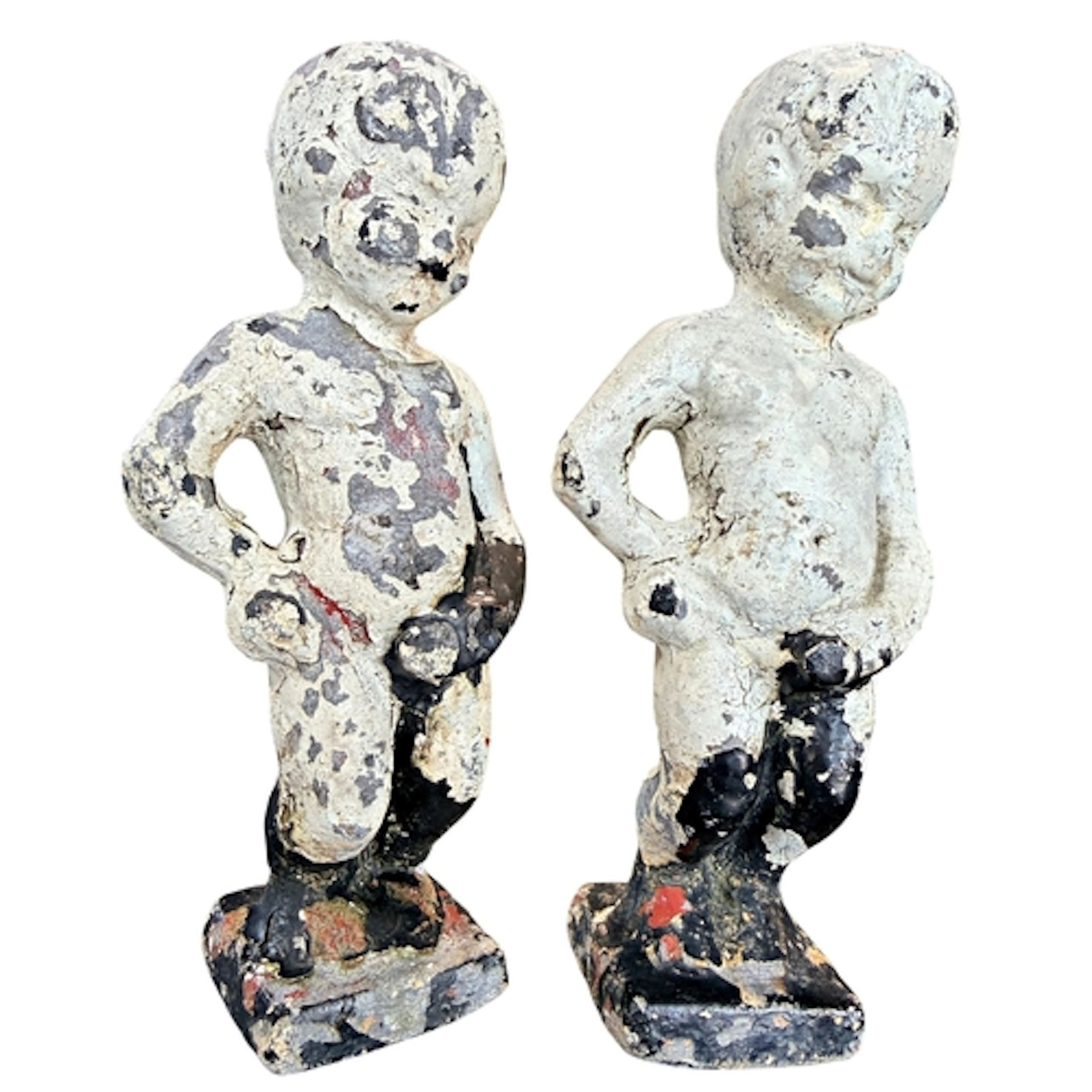 A pair of late 19th /early 20th century lacquered lead model...