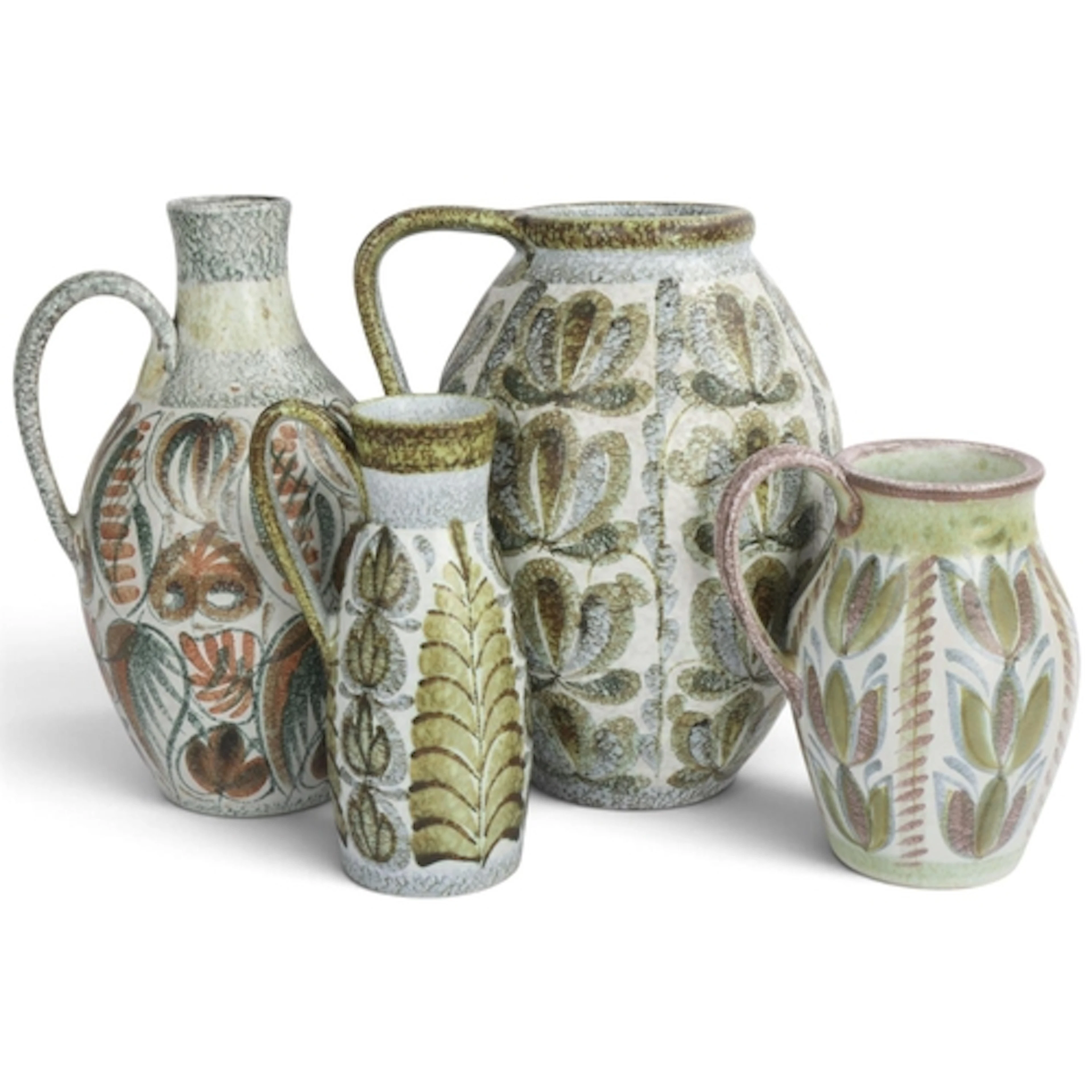 GLYN COLLEDGE for Denby, four stoneware vases, all with mak...