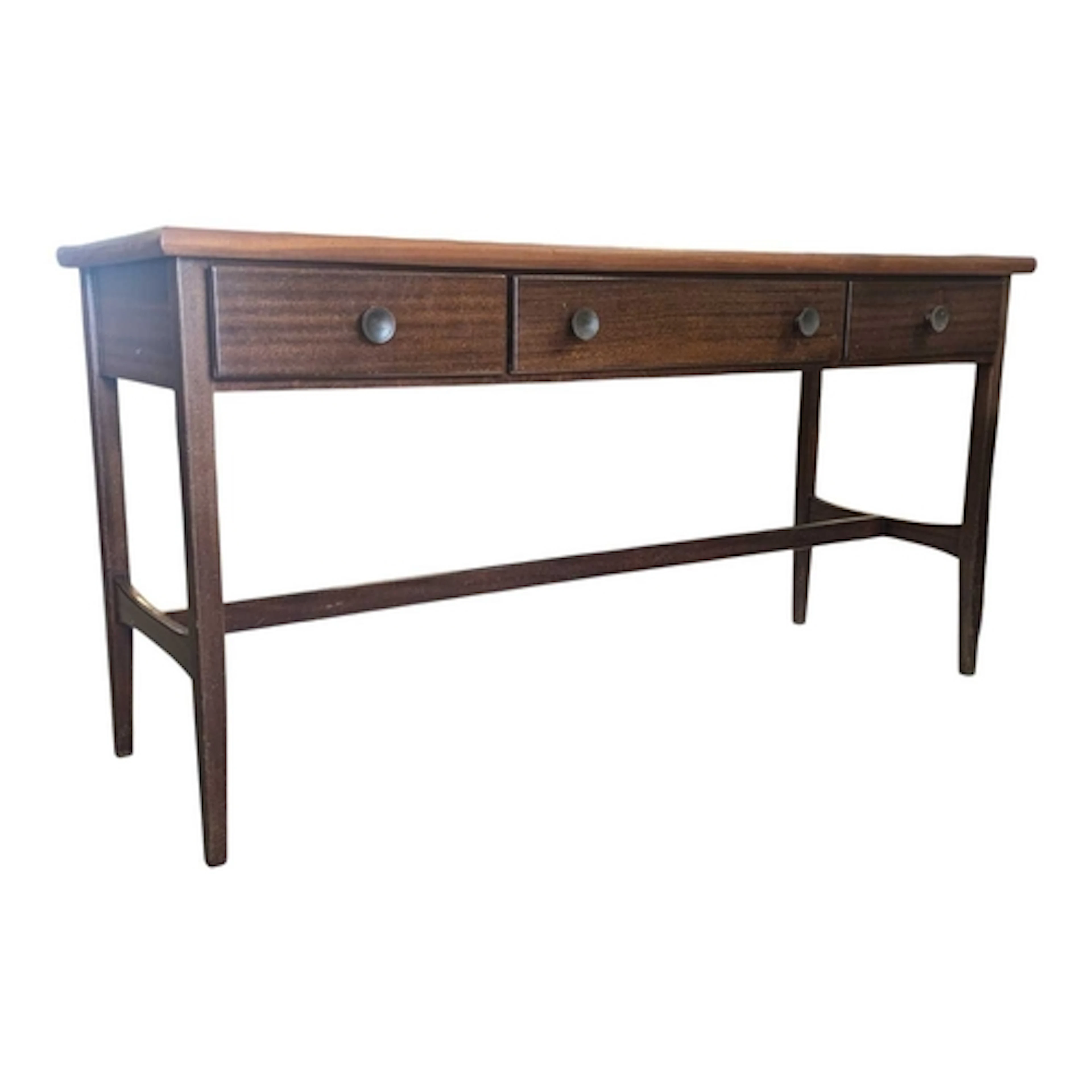 British Modern Design - Late 20th century teak veneer writin...