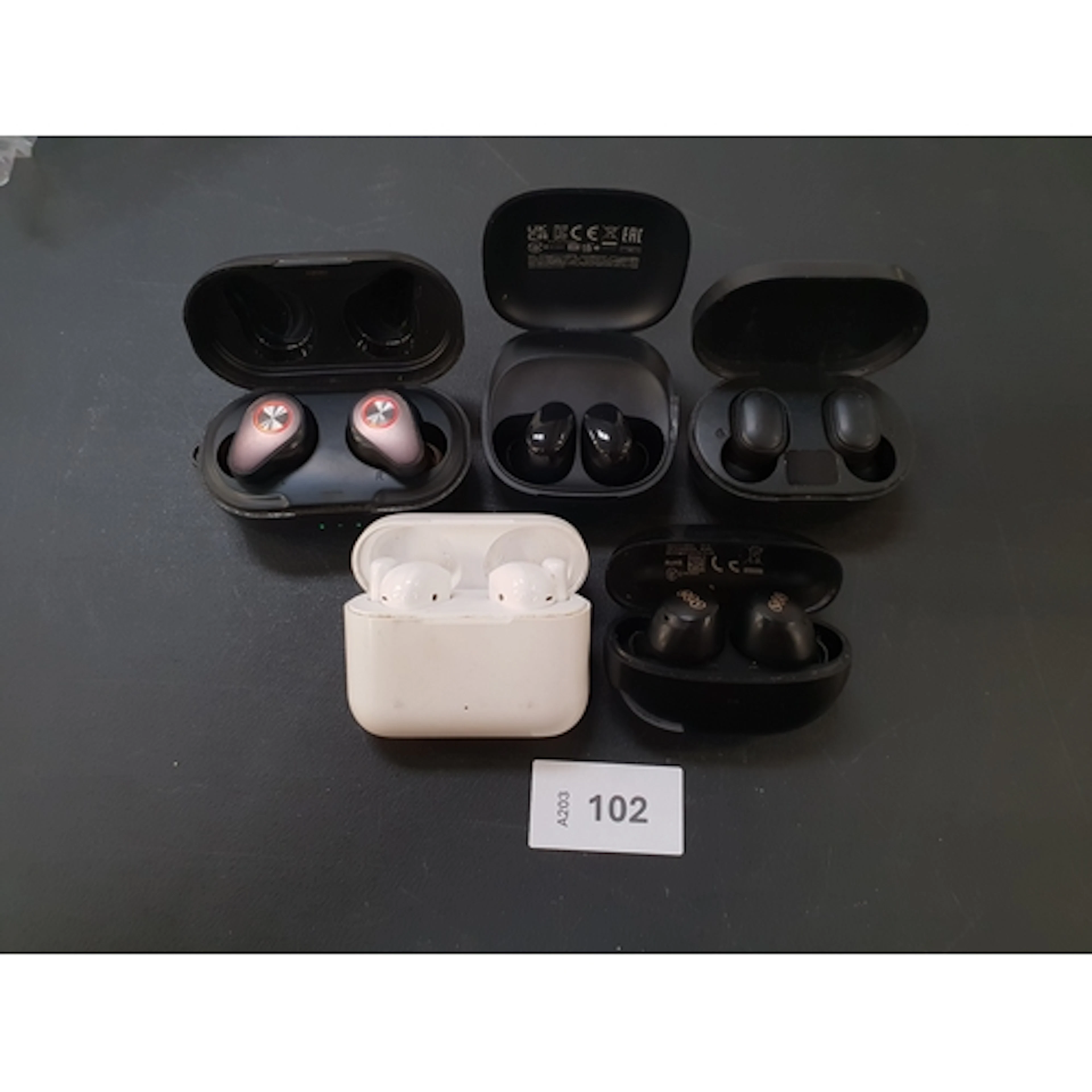 FIVE PAIRS OF EARBUDS