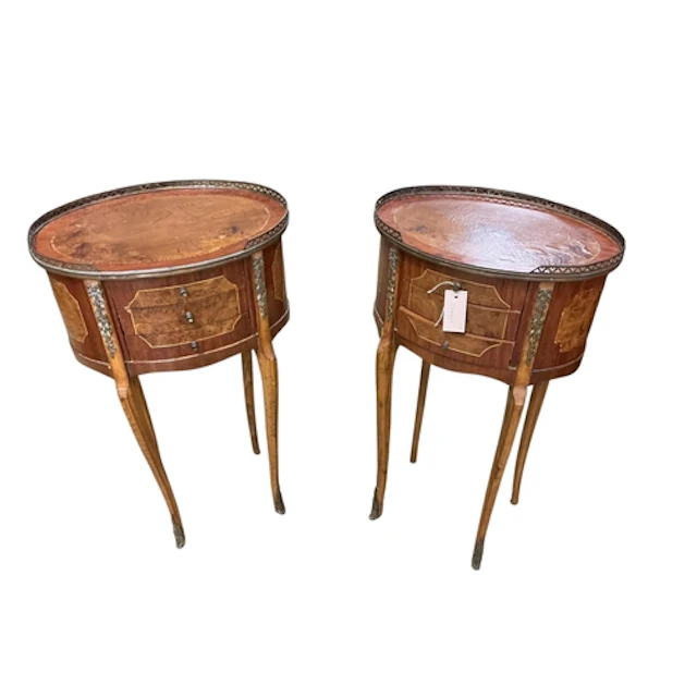 A pair of Louis XVI style bedside chests, width 43cm, depth ...