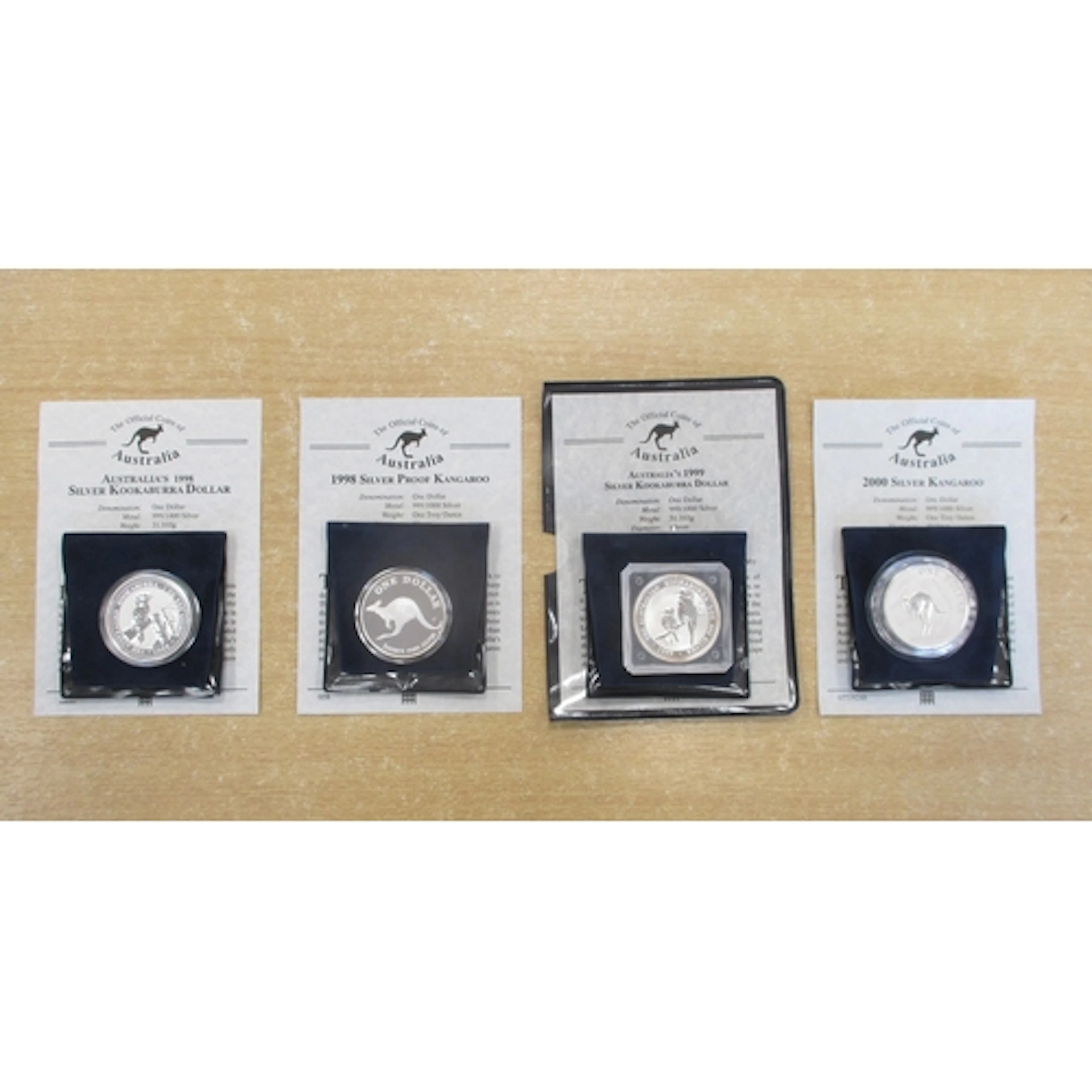 Australia. Range of 1oz silver $1 issues, with proof FDC 199...