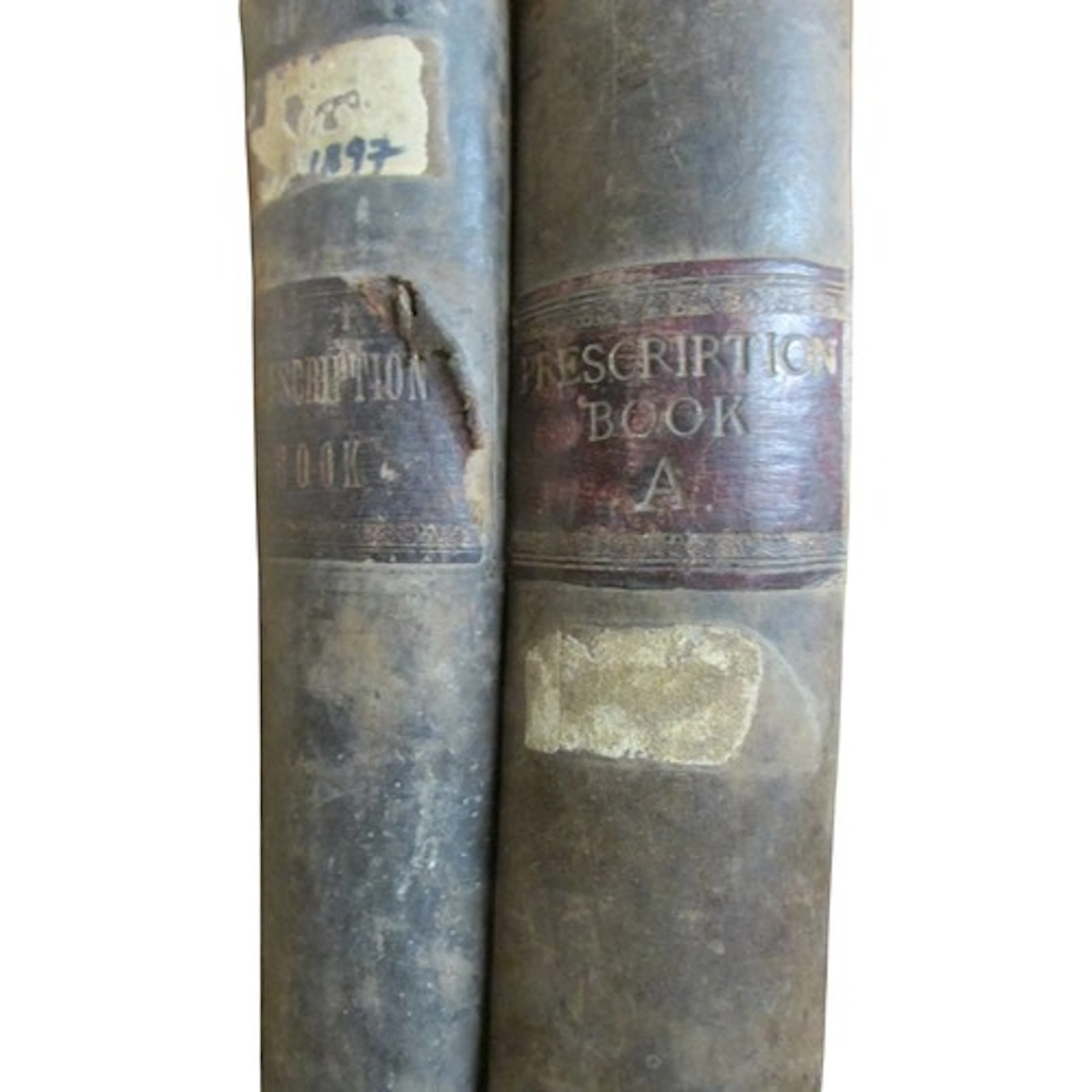Two leather bound Prescription books 1895 and 1916 (both ful...