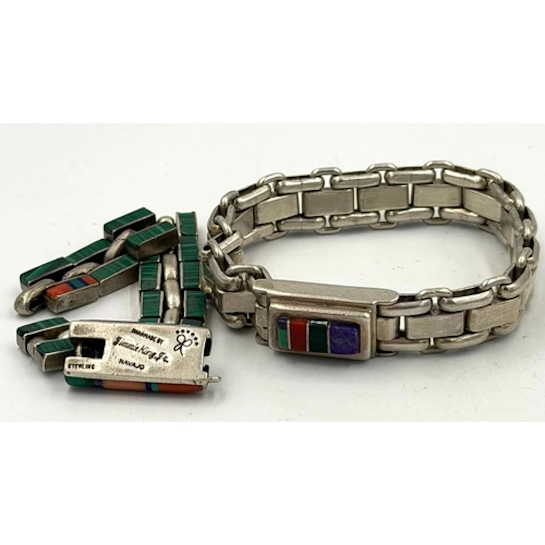 A Sterling silver Navajo bracelet and another AF