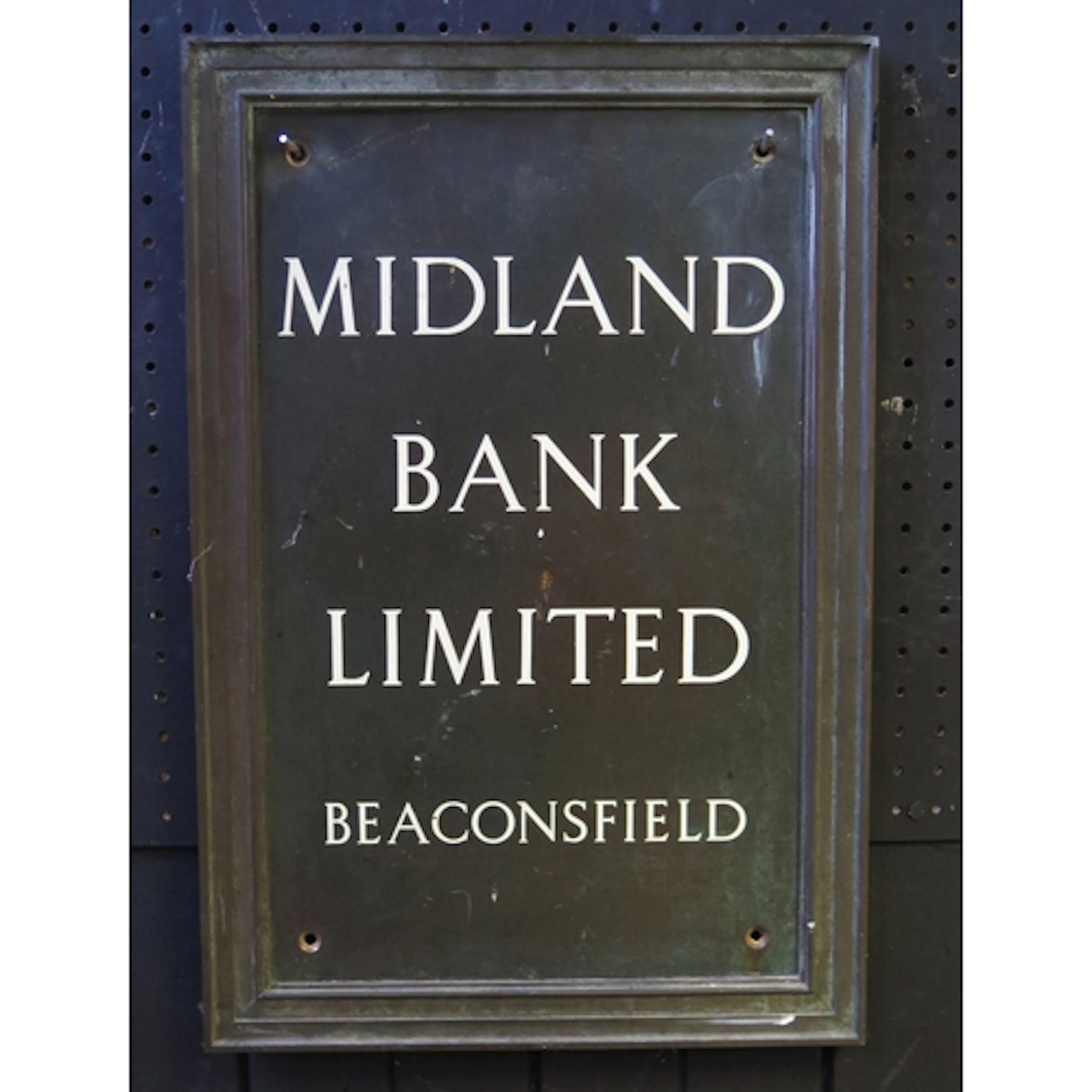 Midland Bank Limited - a bronze advertising plaque, 46cm x 3...